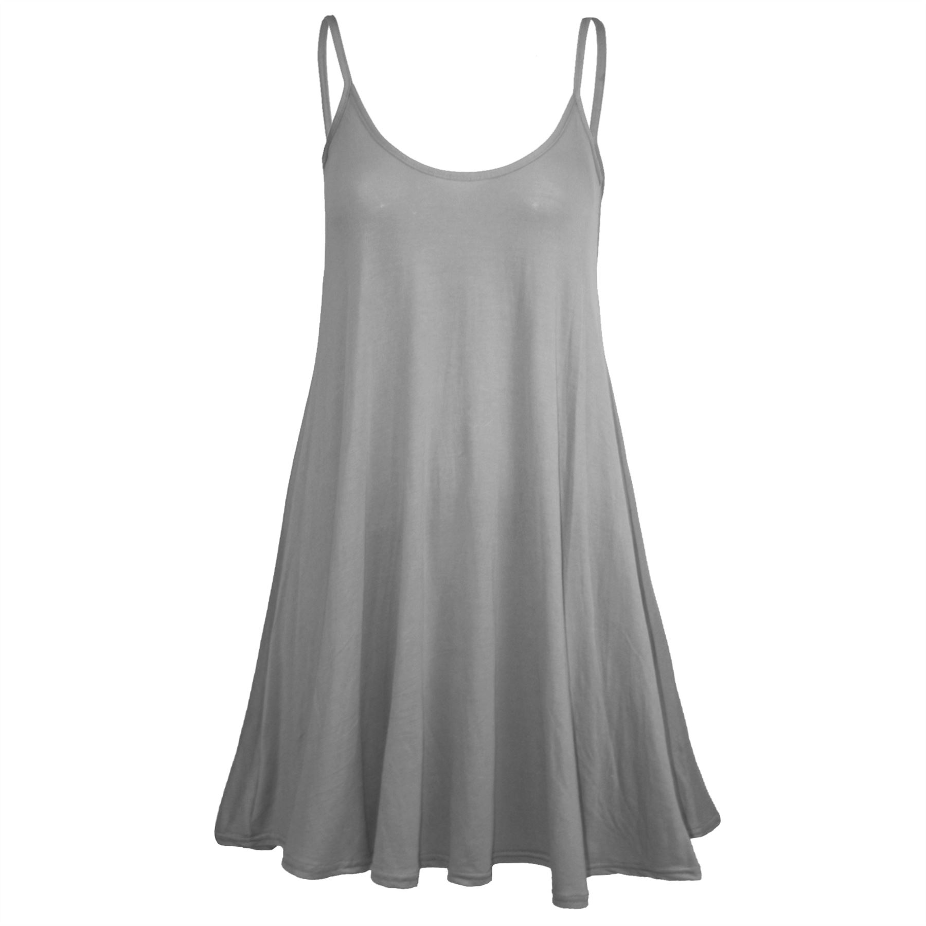 Ladies Sleeveless Camisole Womens Floaty Flare Strappy Skater Swing Dress - Picture 9 of 55