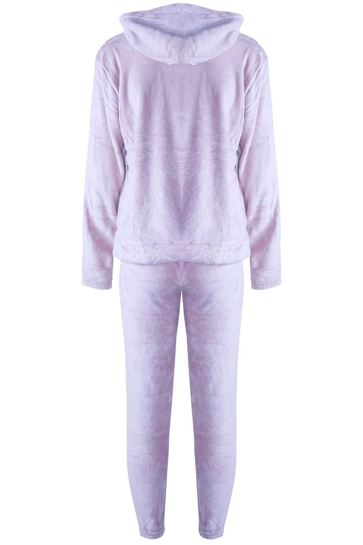 Womens Ladies Long Sleeve Faux Fur Oversized Hoodie Tracksuit Fleece Loungewear - Picture 7 of 13