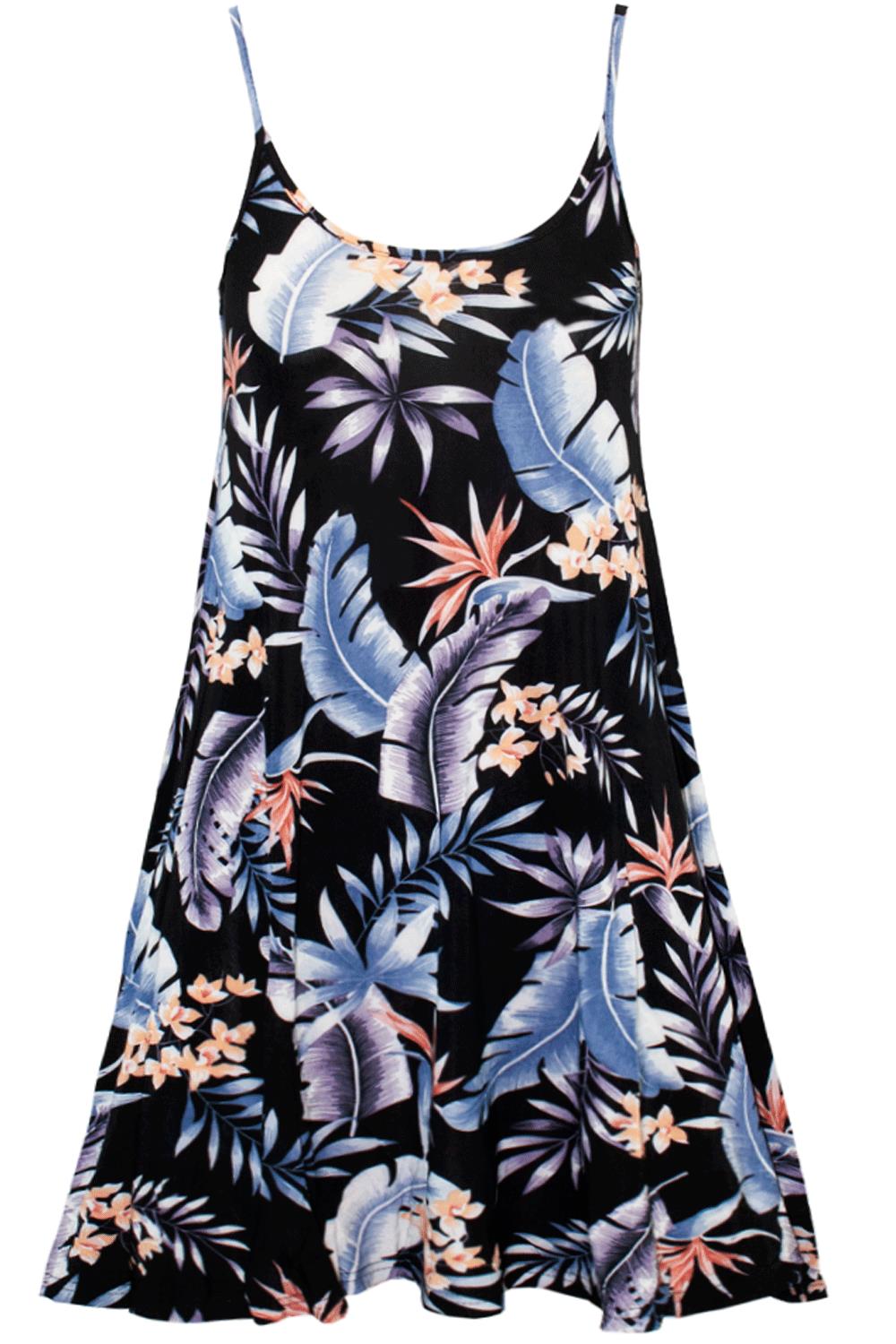 Ladies Sleeveless Camisole Womens Floaty Flare Strappy Skater Swing Dress - Picture 49 of 55