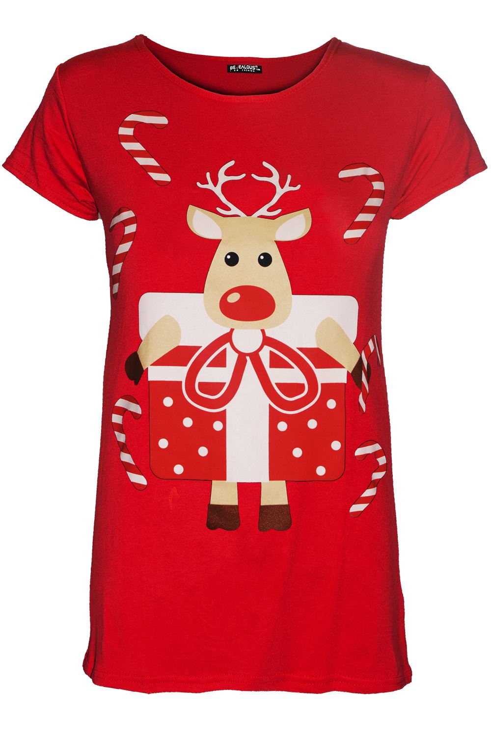 Womens Ladies Santa Costume Belt Print Long Sleeve Gift Christmas Xmas T Shirt - Picture 29 of 72