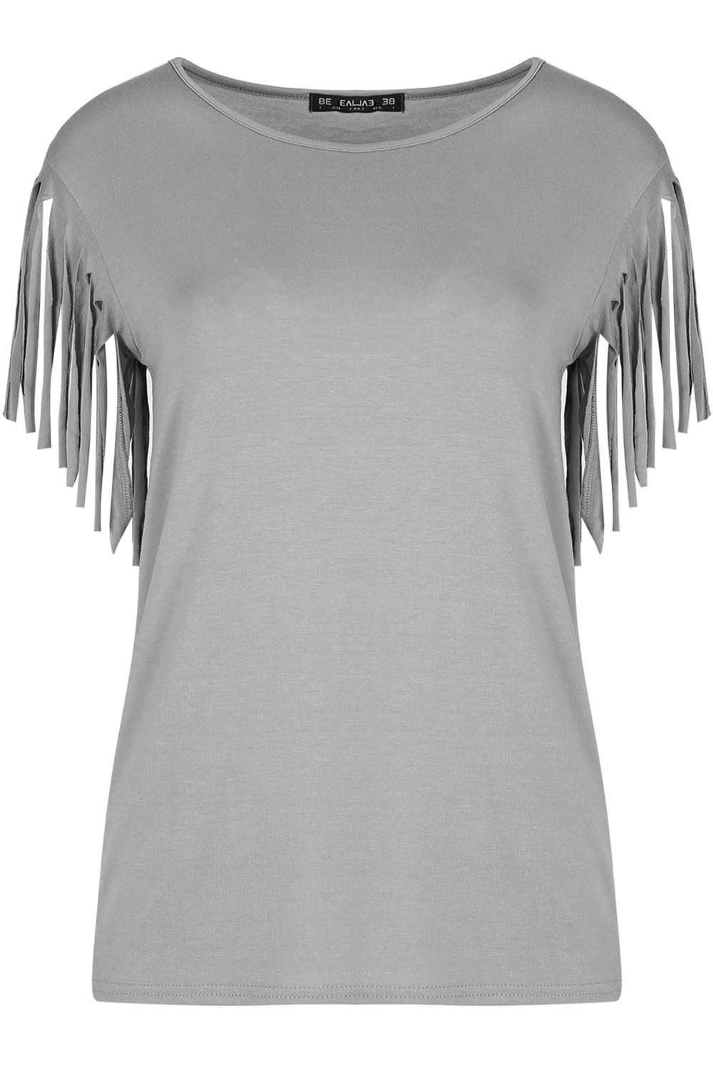 women-ladies-fringe-summer-loose-top-short-sleeve-blouse-casual-tops-t