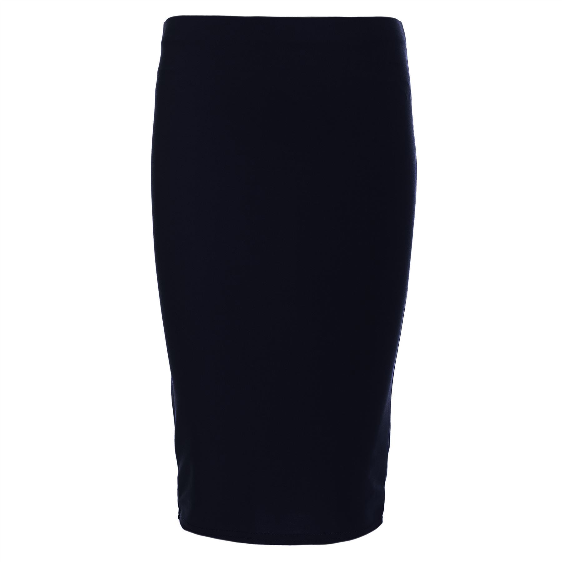 Ladies Women Jersey Stretchy Pencil Plain Elastic Office Bodycon Skirt Plus Size - Picture 62 of 64
