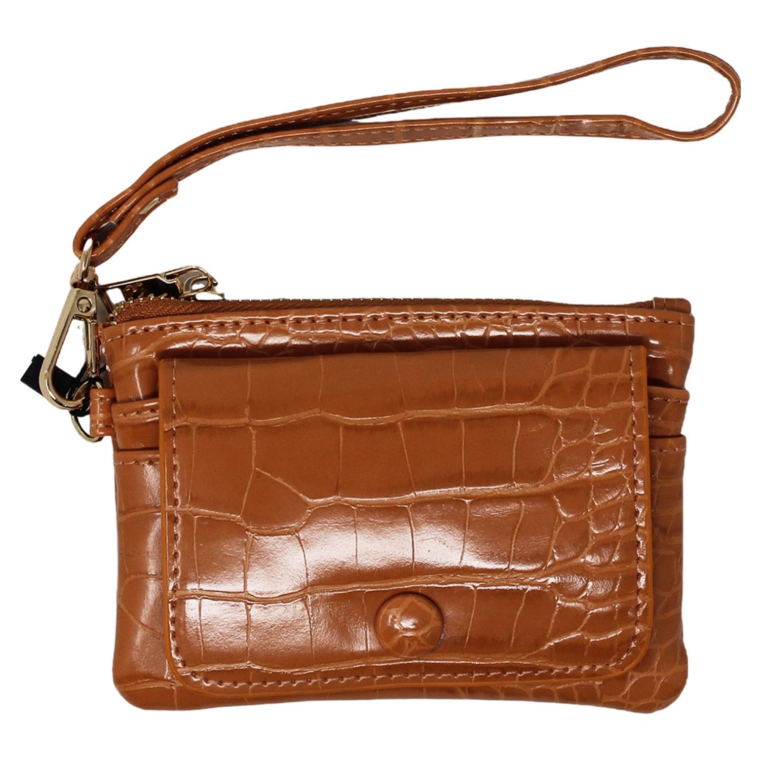 Stylish Womens Zipped Card Holder Pouch with Hand Strap Durable Everyday Wallet - Picture 26 of 29