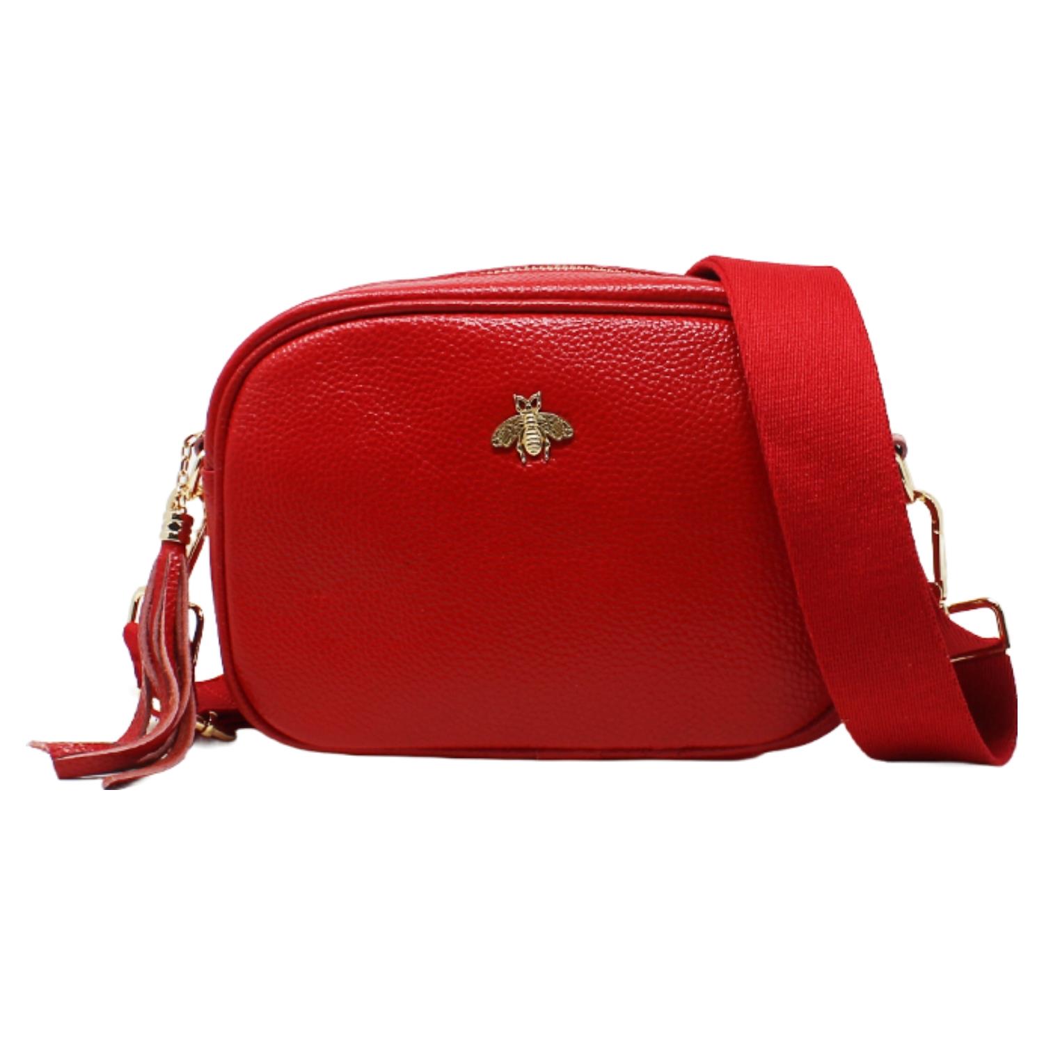 Real Leather Small Crossbody Bag Women Shoulder Handbag with Bee Decor - Picture 37 of 47