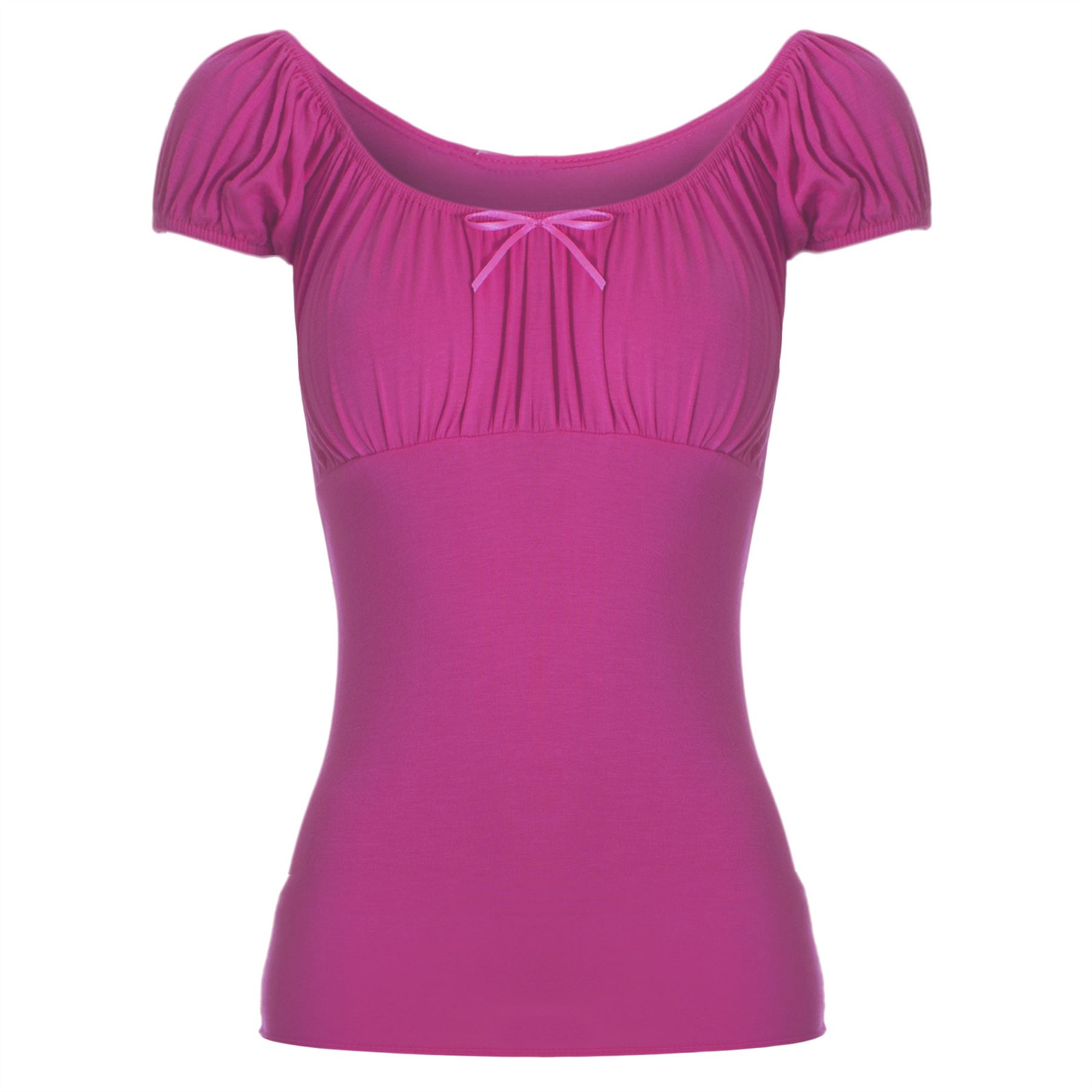 Womens Ladies Off Shoulder Gypsy Tie Ribbon Bardot Ruched Tops Uk Plus Size 8-22 - Picture 12 of 21