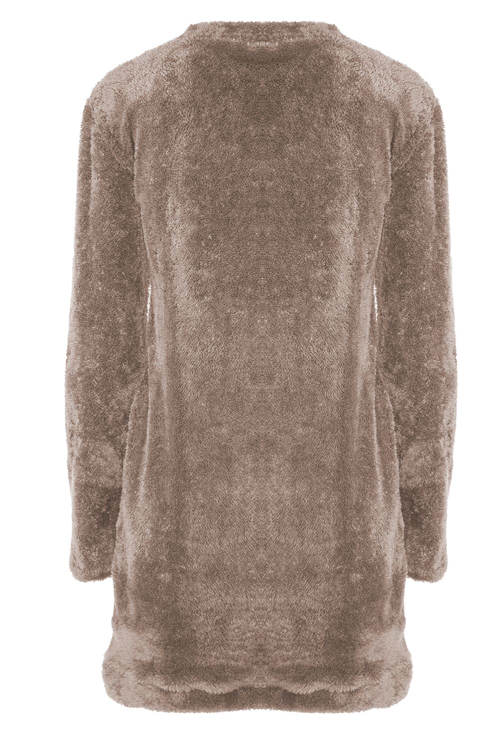 Womens Fluffy Faux Fur Long Sleeve Ladies Fleece Baggy Oversized Jumper Dress - Picture 13 of 22