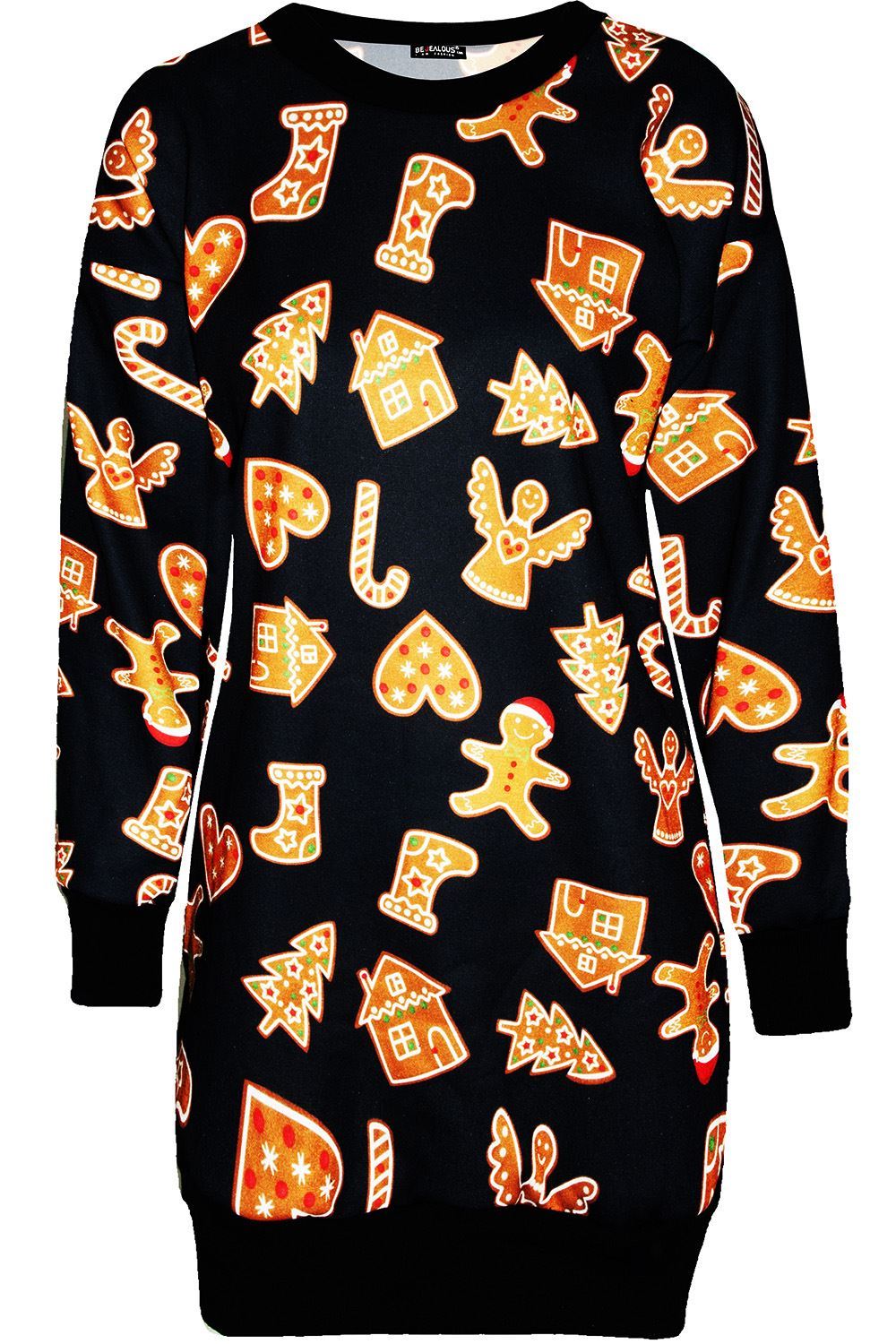 Womens Christmas Fleece Sweatshirt Ladies Santa Rudolph Beer Xmas Tunic Dress
