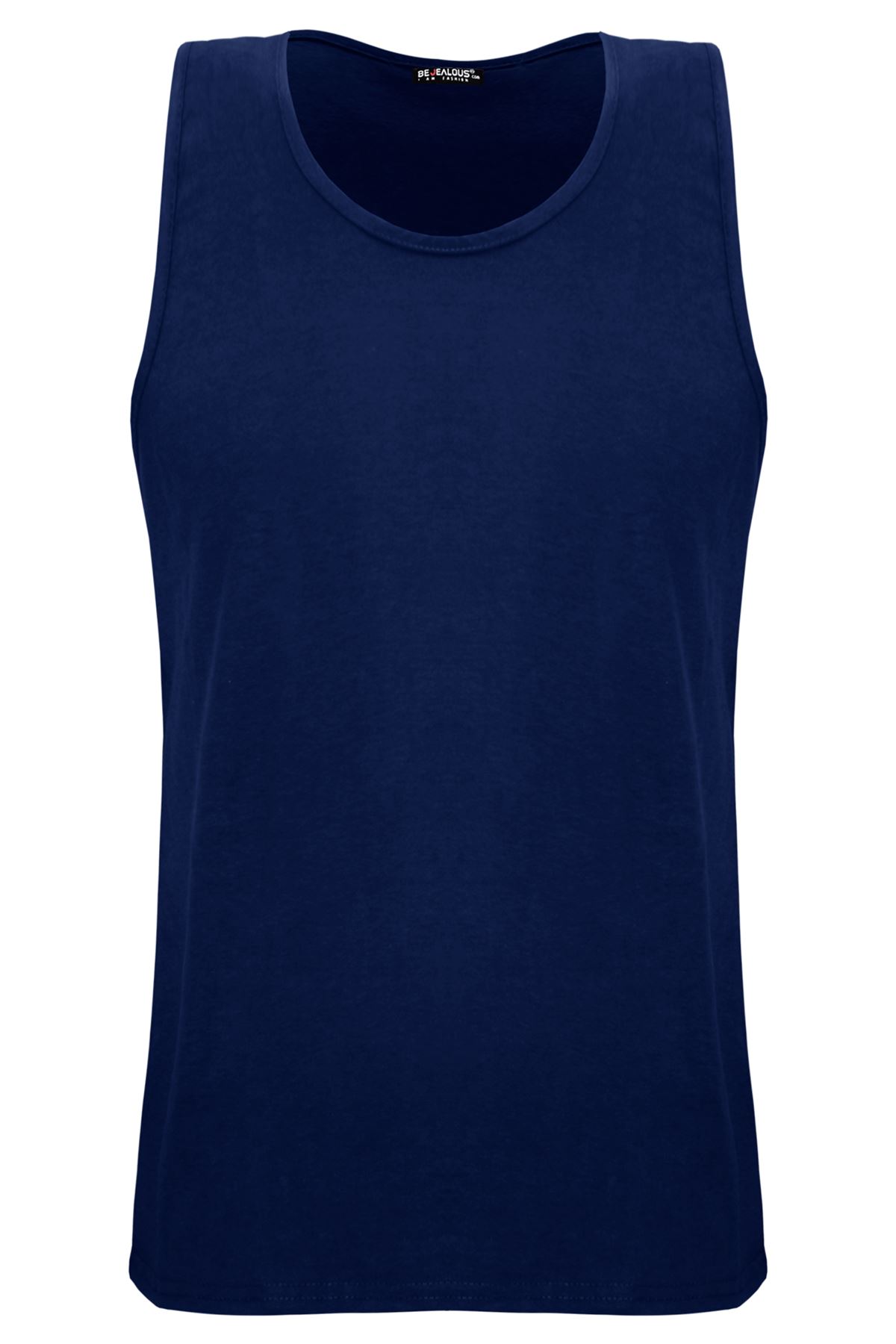 Mens Vest Plain Summer Cotton Tank Sleeveless Training Gym Sports Vests Jog Top - Picture 8 of 13