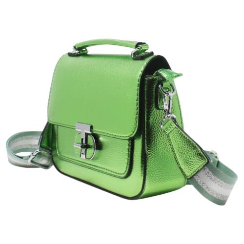 Chic Ladies Metallic Satchel Bag with Adjustable Crossbody Strap, Small Purse - Picture 31 of 32