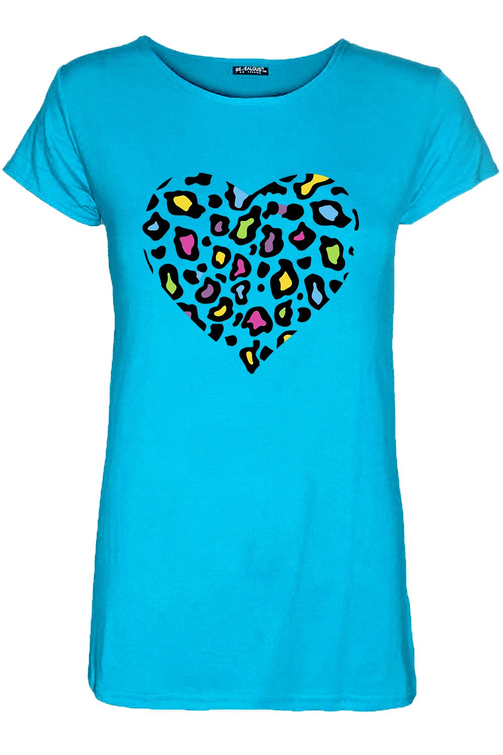 Ladies Women Animal Print Cap Sleeve Summer Casual Basic Baggy Basic T Shirt Top - Picture 7 of 26