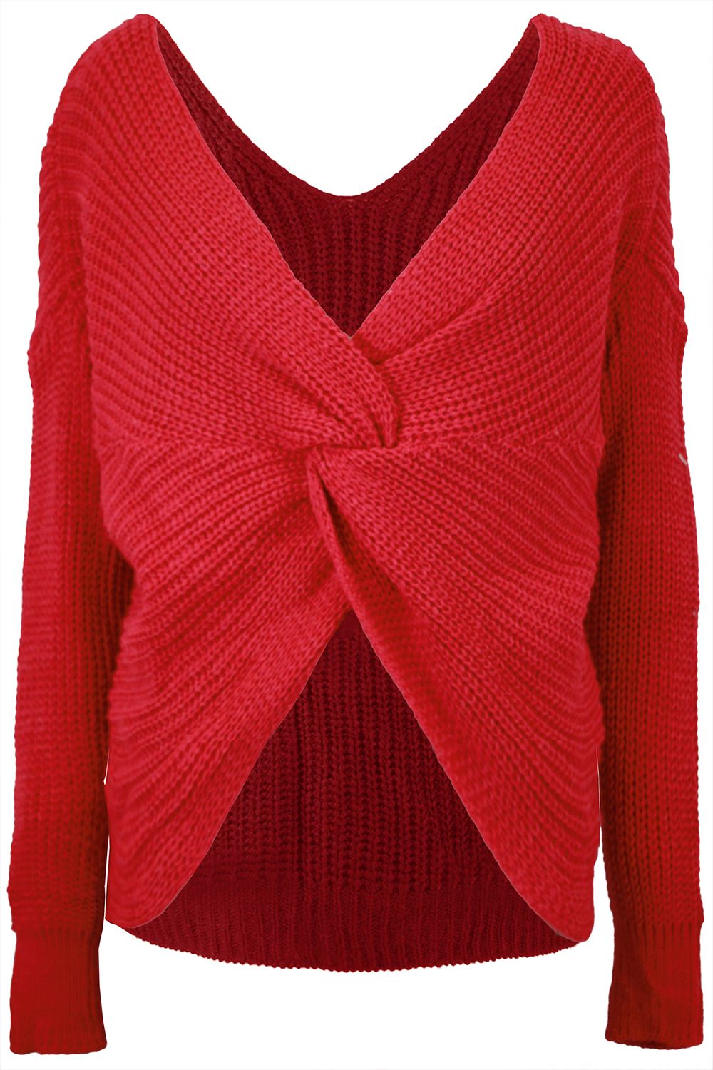 Women Ladies Multi Stripes Twisted Knot Sweater Slouch Fit Baggy Jumper Knit Top - Picture 5 of 19