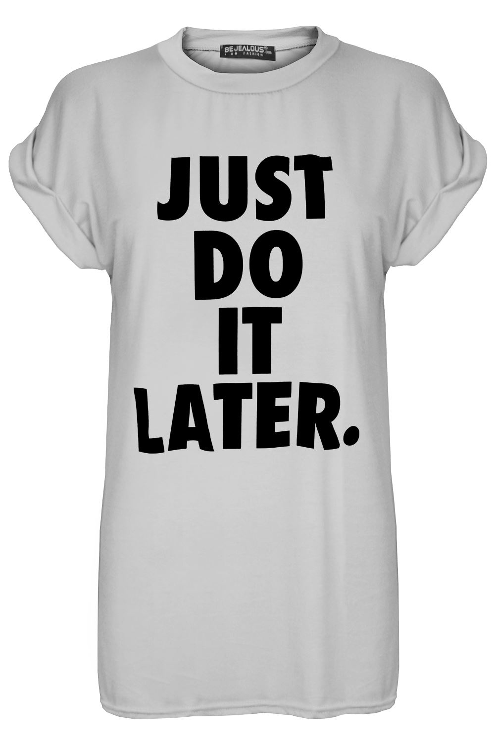 Damen Frauen Just Do It Later USA Varsity Oversize T-Shirt Übergröße Baggy Top - Bild 18 von 49