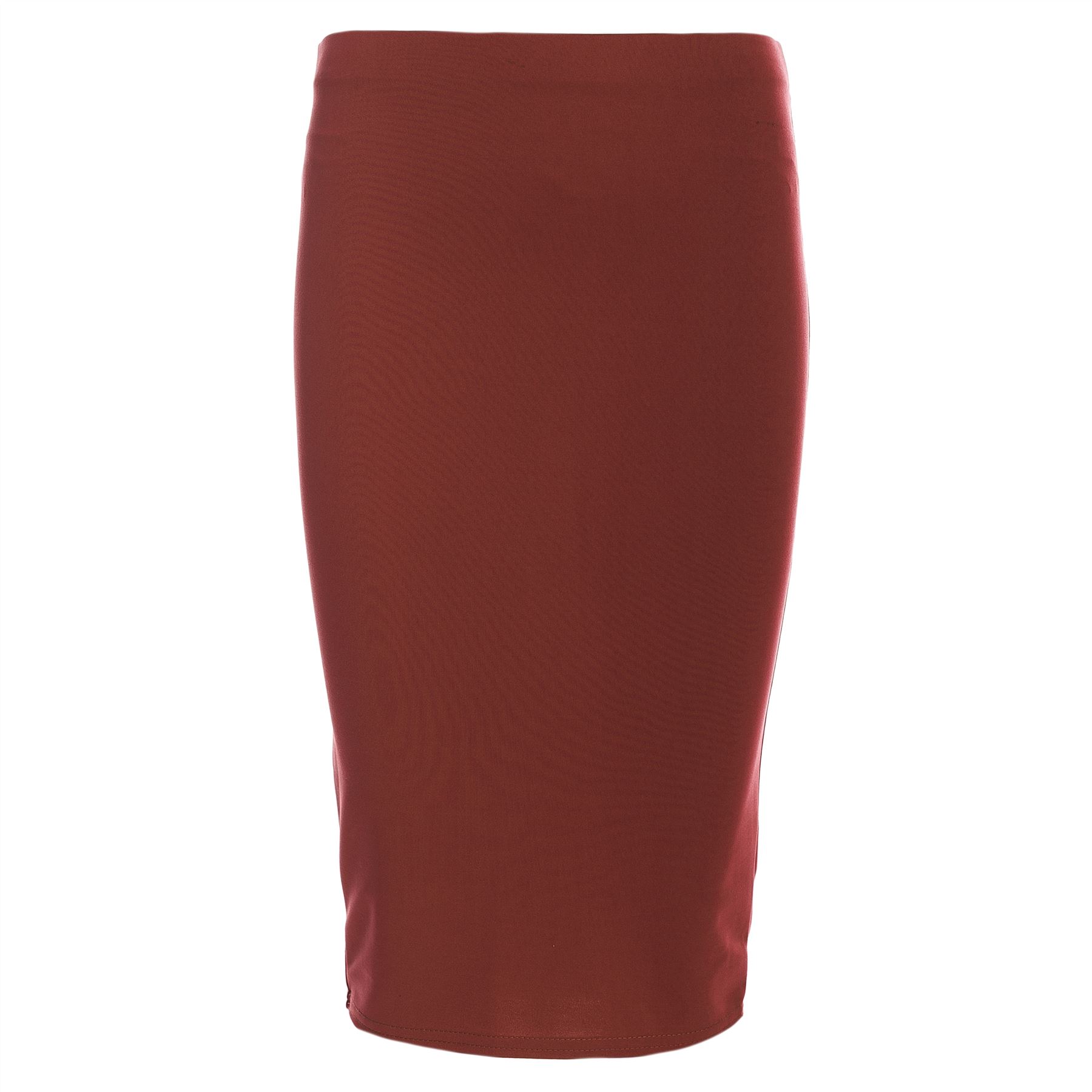 Ladies Women Jersey Stretchy Pencil Plain Elastic Office Bodycon Skirt Plus Size - Picture 48 of 64