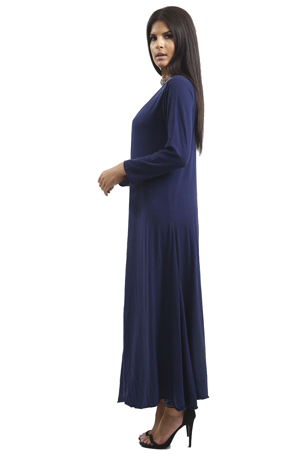 Ladies Womens Long Sleeve Waterfall Floaty Flared Maxi Cardigan Shrug Jacket UK - Picture 26 of 34