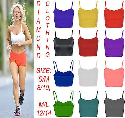 Ladies Womens Plain Bandeau Sleeveless Strappy Camisole Bralet Boobtube Crop Top - Picture 43 of 43