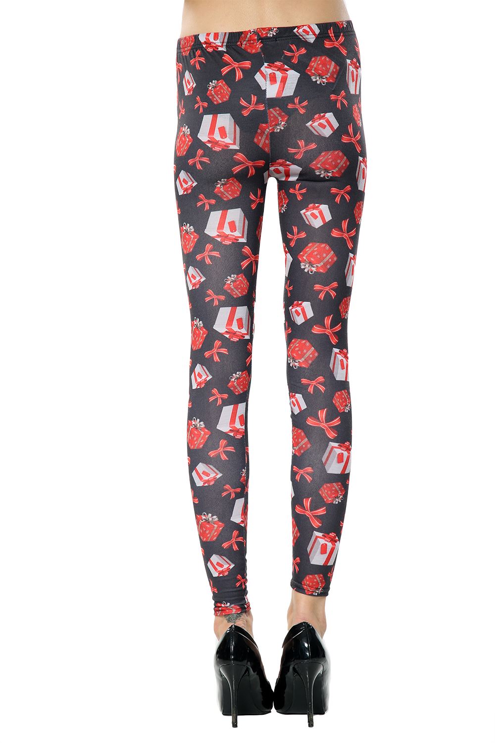 Kids Wall Gift Candy Christmas Xmas Girls Full Length Reindeer Santa Leggings - Picture 7 of 33