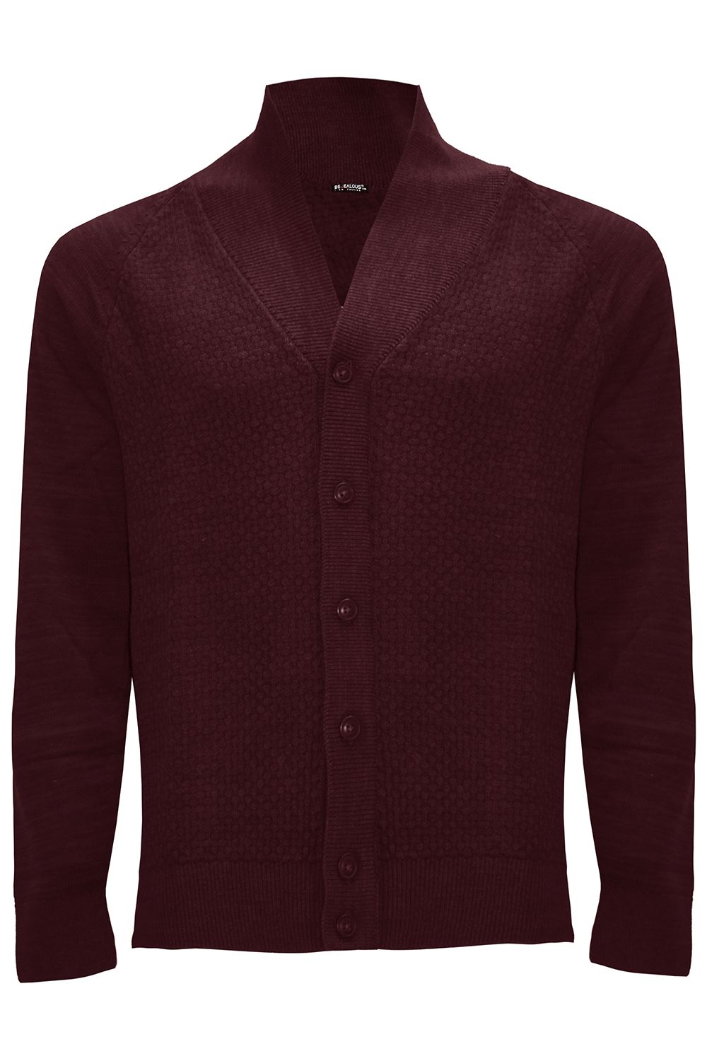 Mens Designer Open Front Buttons Down Long Sleeve Shawl Collar Jumper Cardigan - Picture 3 of 5