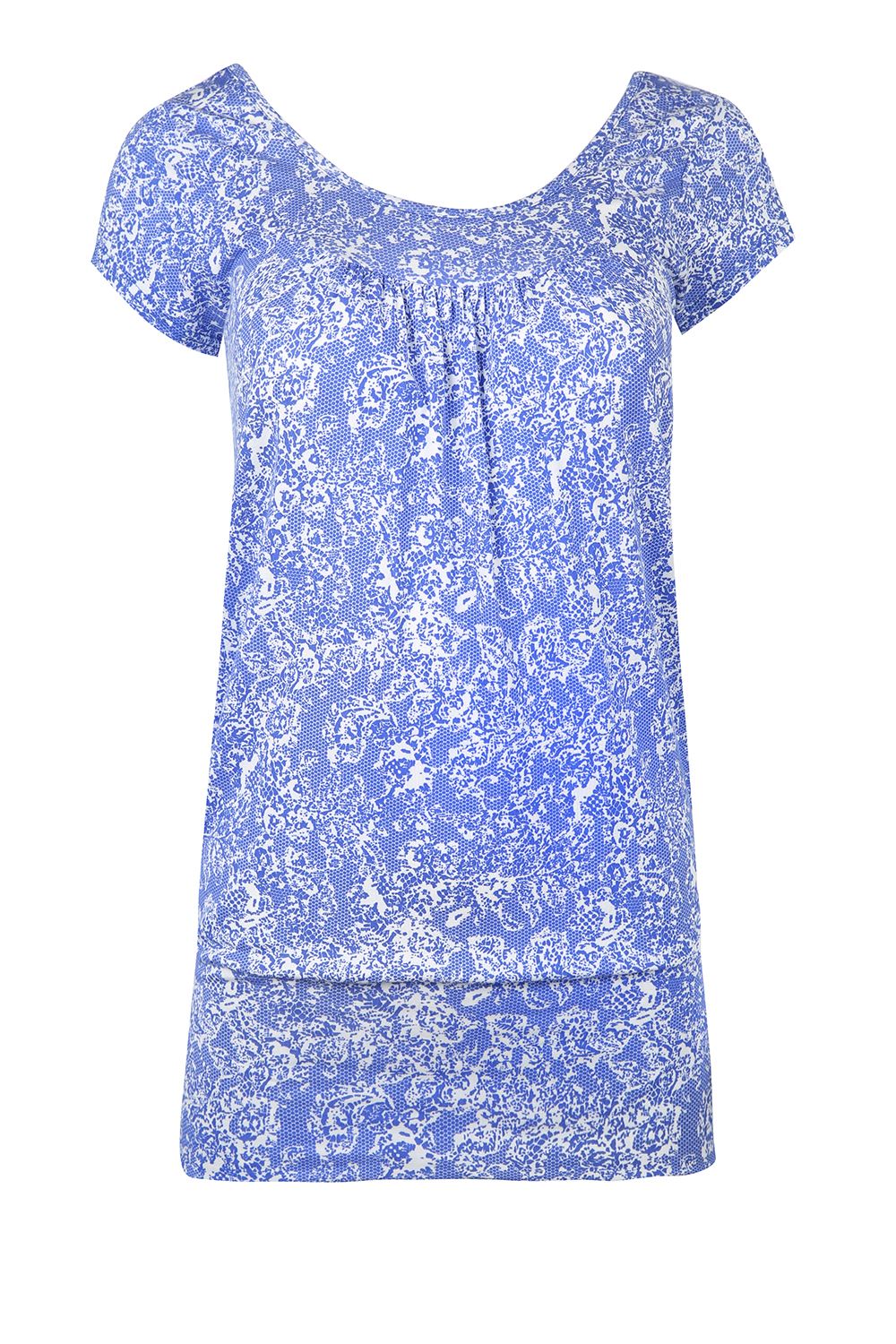 Womens Round Neck Ruched Front Gathered Shirt Ladies Cap Sleeves Vest Long Top