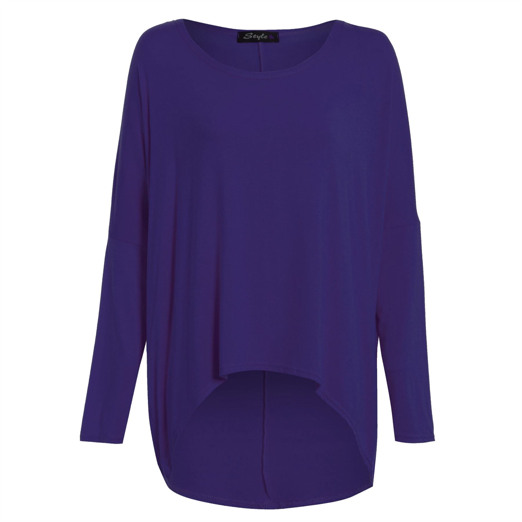 Plus Size Ladies Womens Oversize Lagenlook Baggy Off Shoulder Hi Lo Jumper Top - Picture 8 of 17