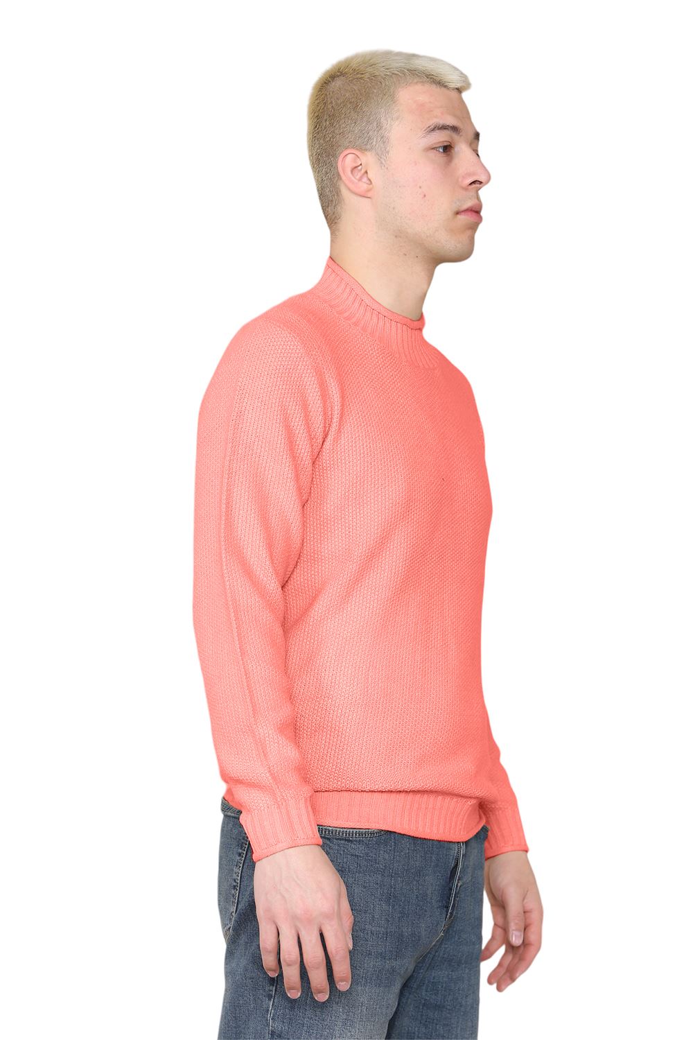Mens Stretchy High Neck Long Sleeve Designer Casual Pullover Sweater Jumper Top - Picture 12 of 19
