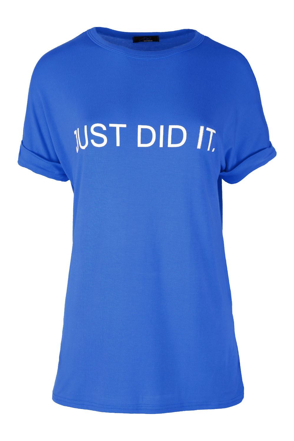 Damen Frauen Just Do It Later USA Varsity Oversize T-Shirt Übergröße Baggy Top - Bild 5 von 49
