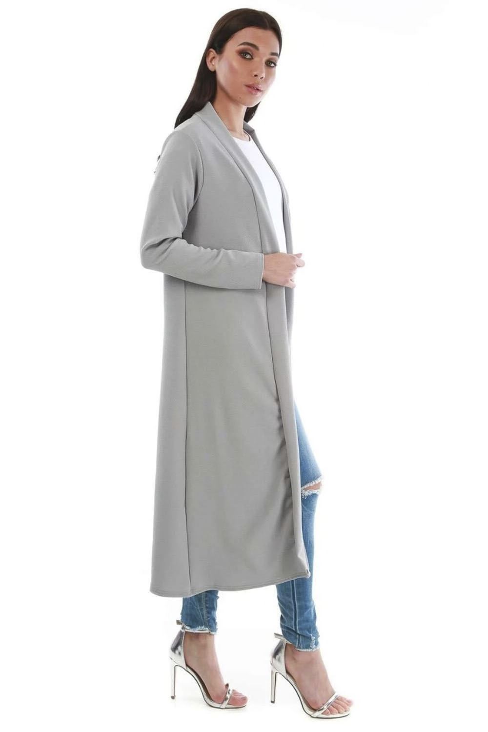 Plain Band Full Sleeves Oversize Baggy Open Front Duster Womens Cardigan - Picture 44 of 51