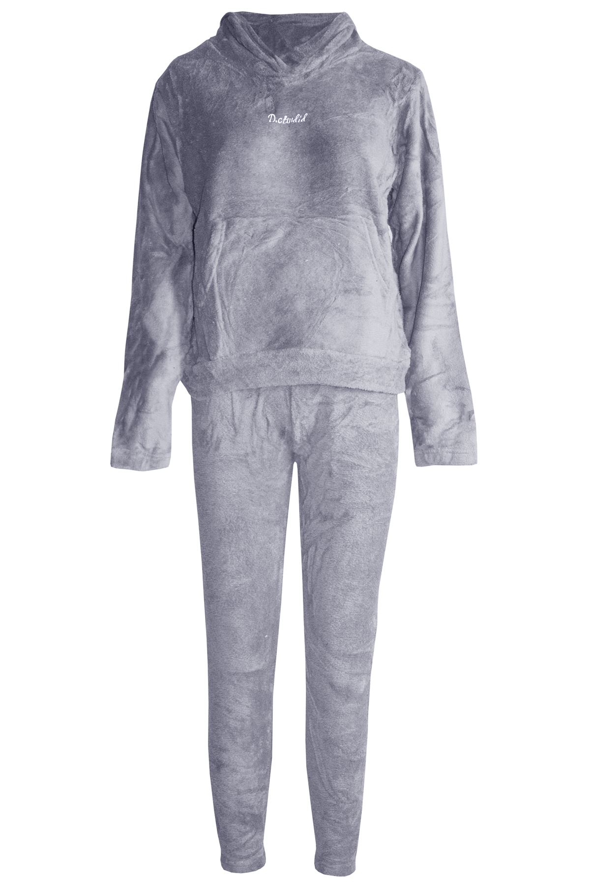 Womens Ladies Long Sleeve Faux Fur Oversized Hoodie Tracksuit Fleece Loungewear - Picture 10 of 13