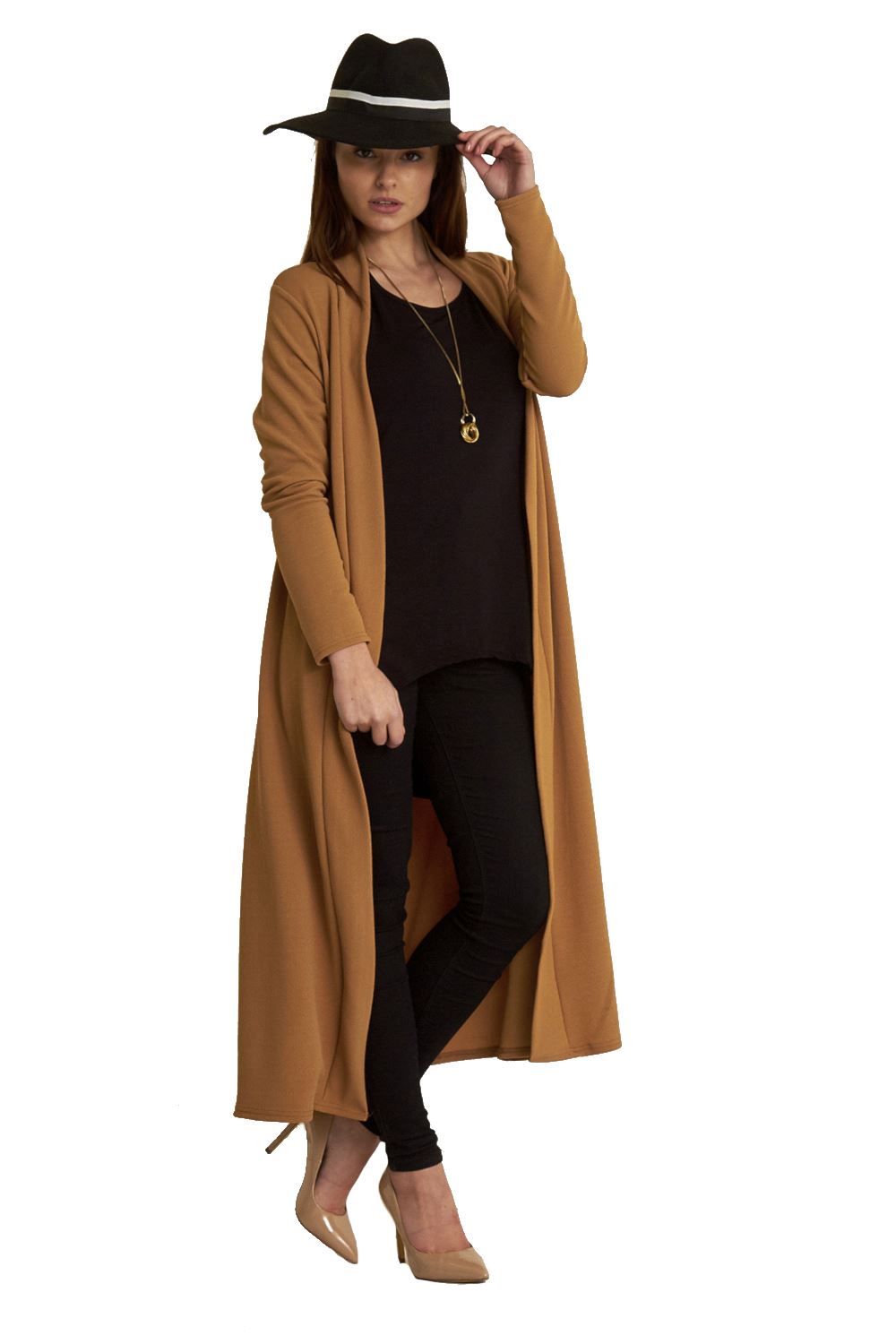 Plain Band Full Sleeves Oversize Baggy Open Front Duster Womens Cardigan - Picture 36 of 51