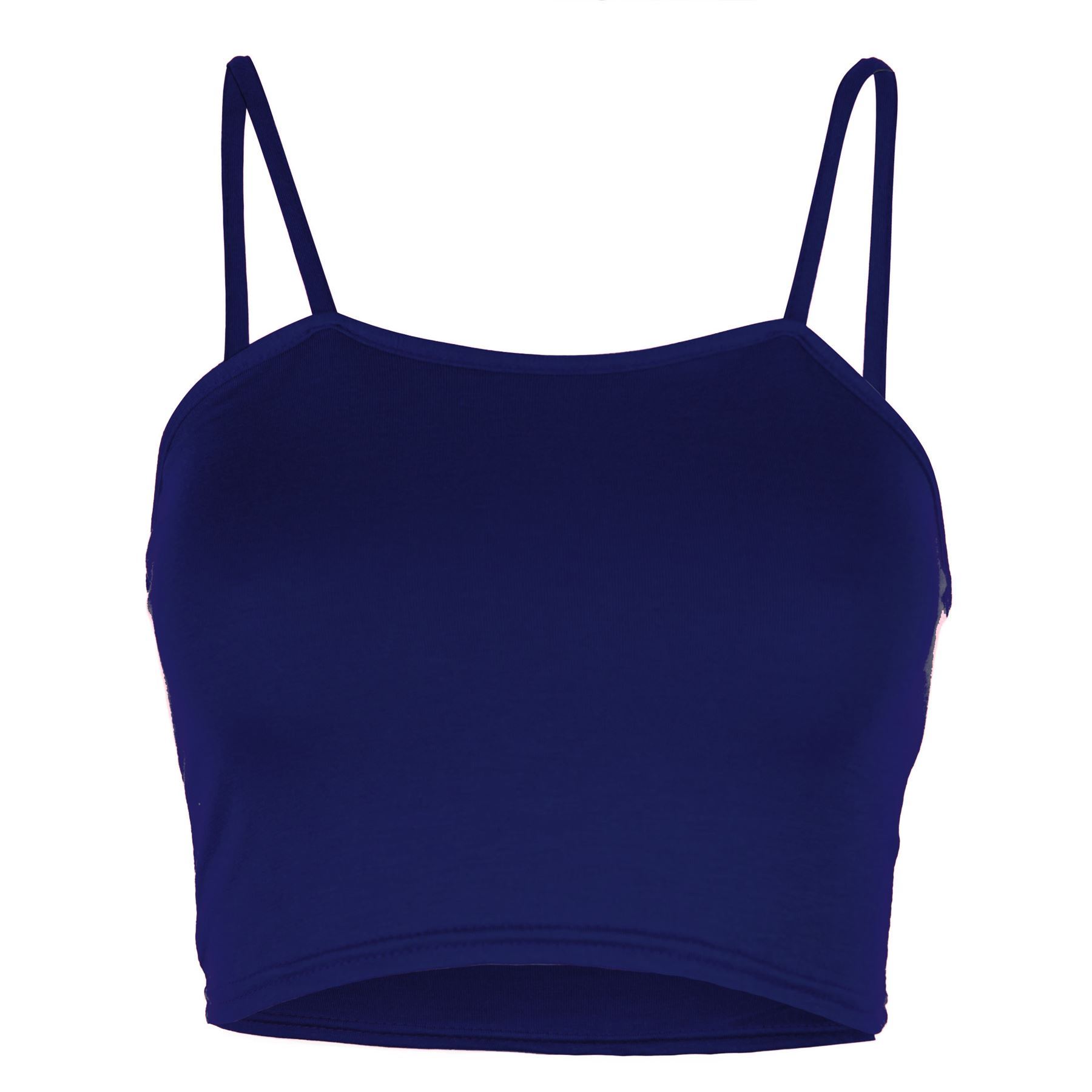 Ladies Womens Plain Bandeau Sleeveless Strappy Camisole Bralet Boobtube Crop Top - Picture 8 of 43