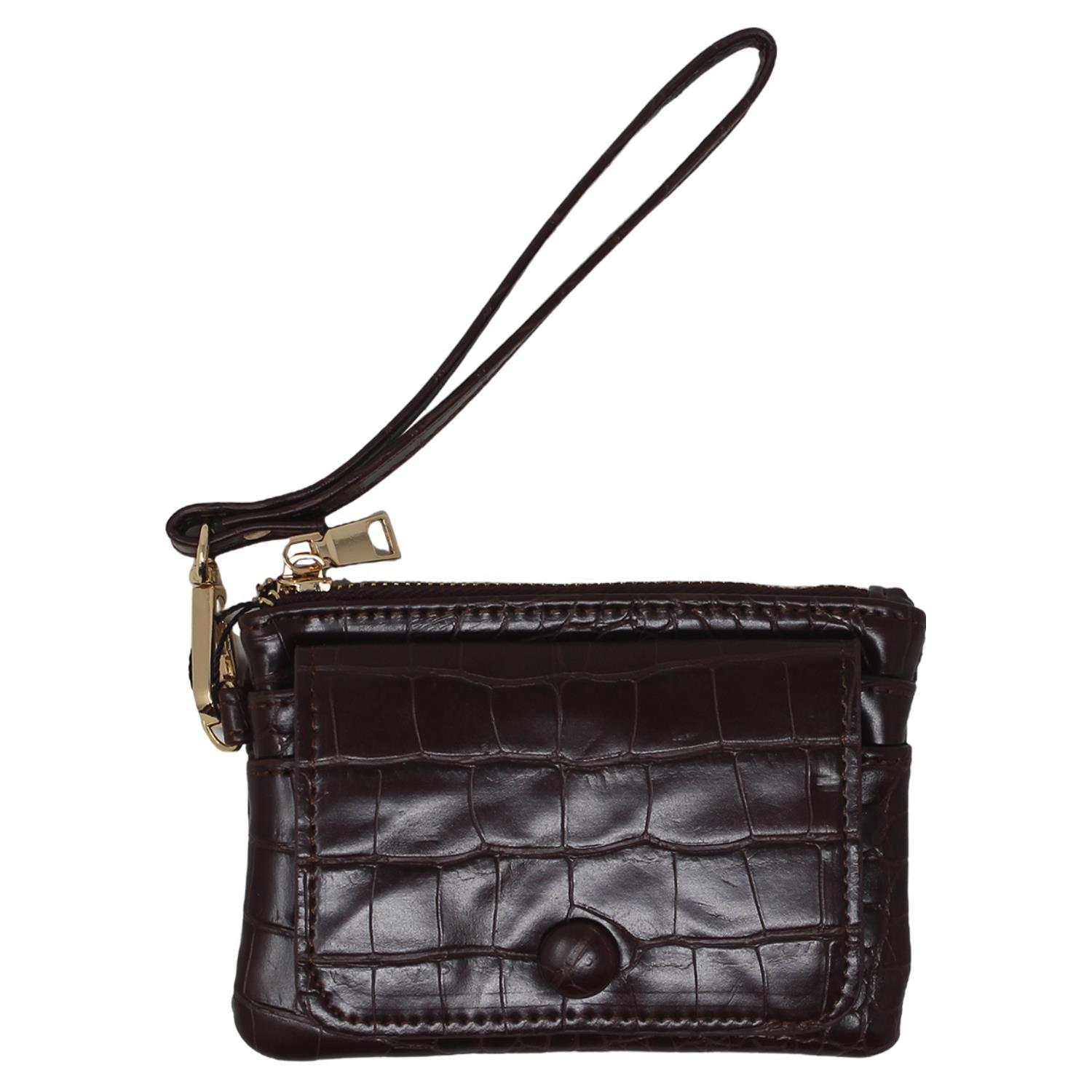 Stylish Womens Zipped Card Holder Pouch with Hand Strap Durable Everyday Wallet - Picture 29 of 29