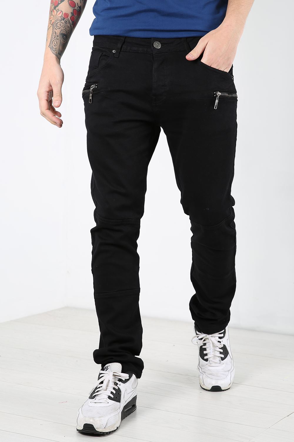 Seven Series Mens Destroyed Ripped Cut Faded Whiskers Biker Trousers ...