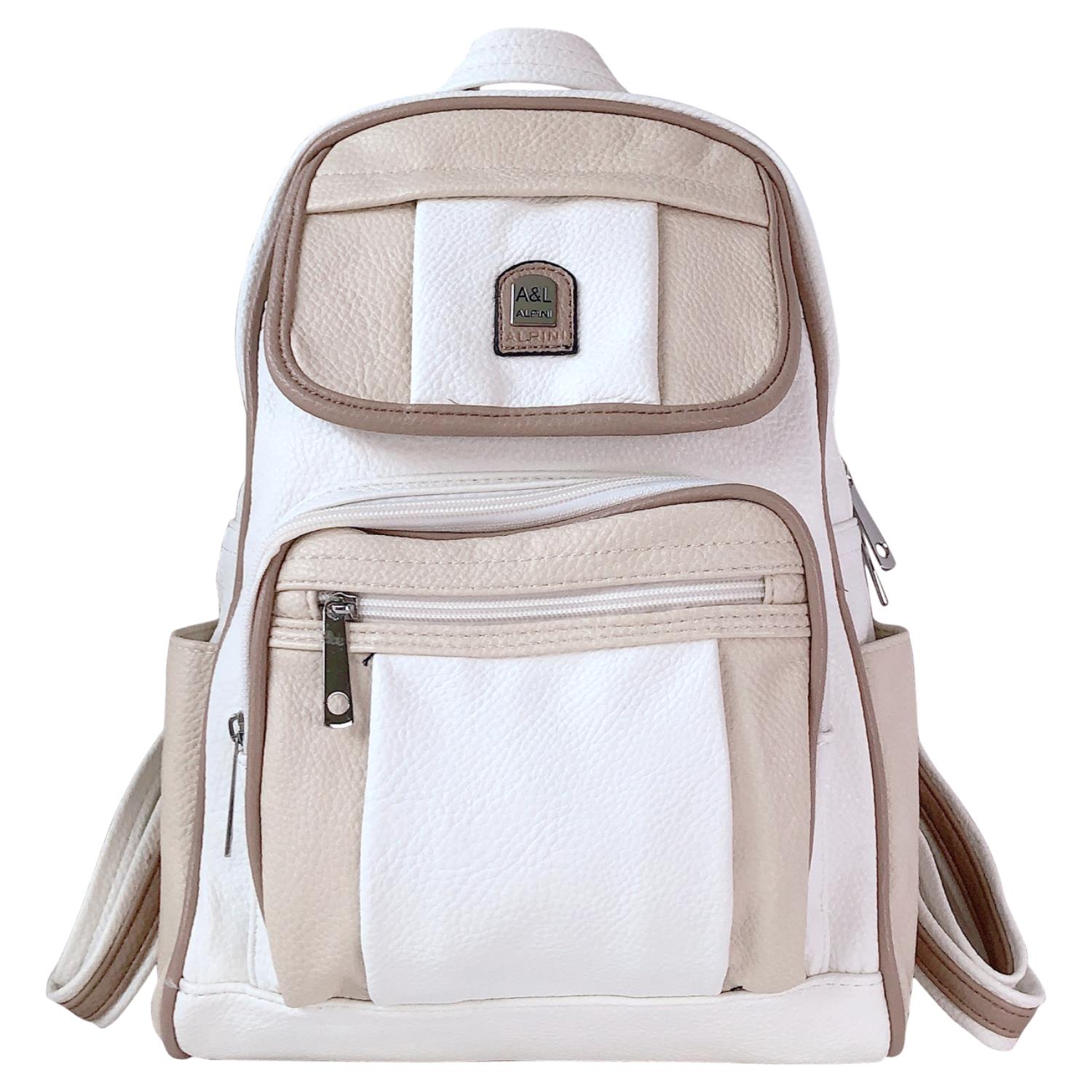 Faux Leather Backpack for Women � Casual Shoulder Bag for Work & Travel - Picture 12 of 14