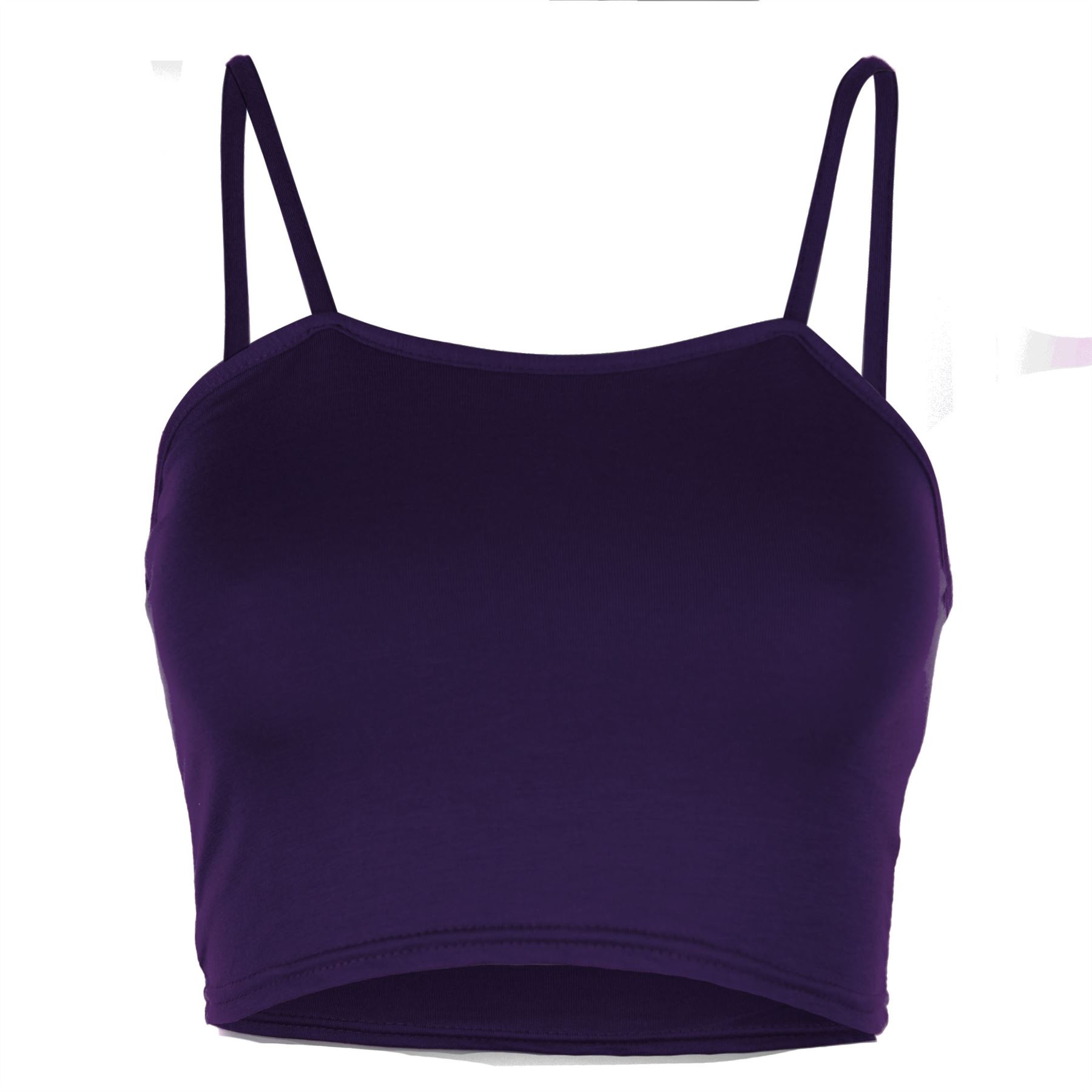 Ladies Womens Plain Bandeau Sleeveless Strappy Camisole Bralet Boobtube Crop Top - Picture 17 of 43