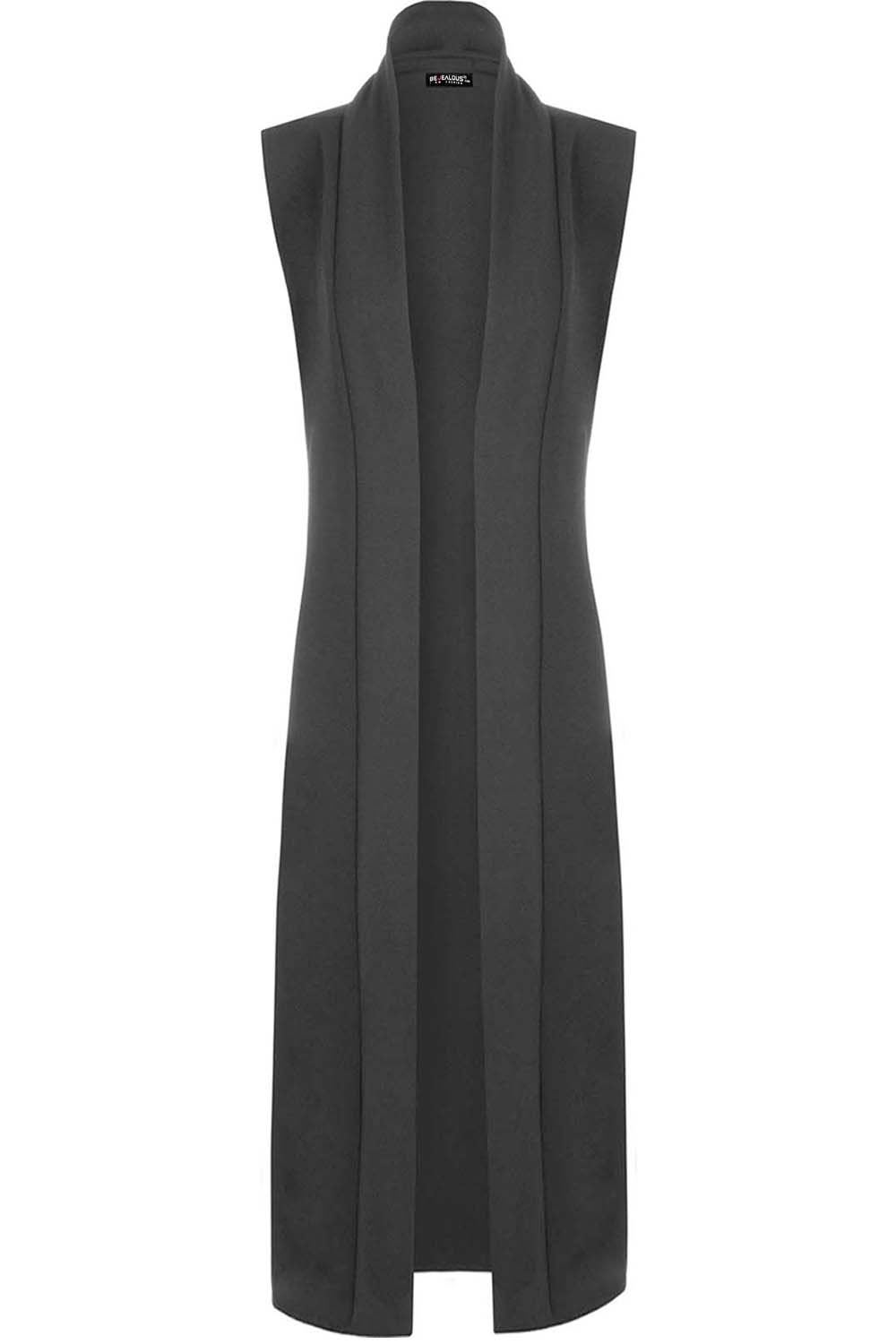 New Arrival Women Xl 4xl Plus Size Sleeveless Long Cardigan Vest, Oversized Wool Gilet Long 
