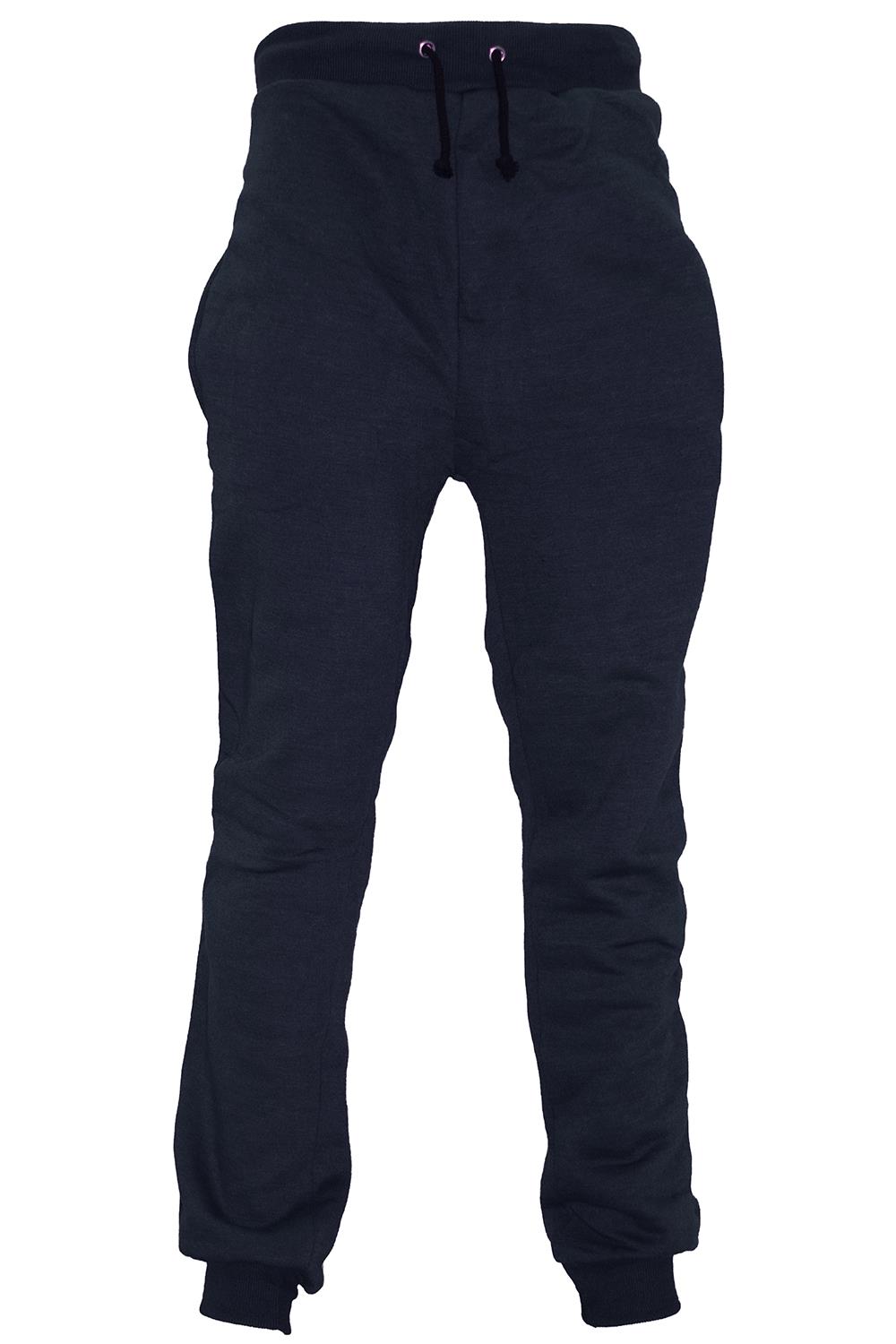 Fleece 2 Stripes Pockets Elasticated Hem Cuffed Pants Joggers Mens Gym Trousers - Picture 4 of 10