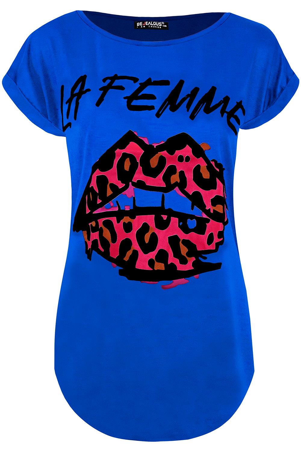Womens Ladies Turn Up Sleeve Round Neck Curved Hem Bonjour Jersey T-Shirt Top - Picture 33 of 49