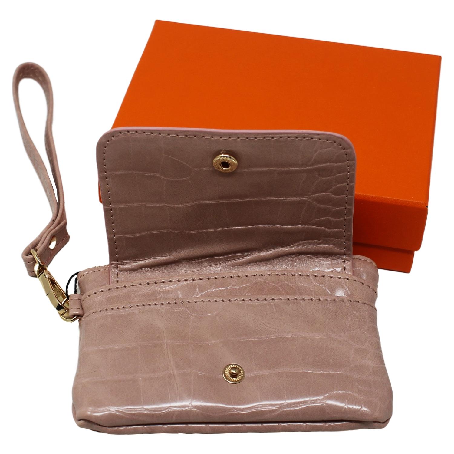 Stylish Womens Zipped Card Holder Pouch with Hand Strap Durable Everyday Wallet - Picture 10 of 29
