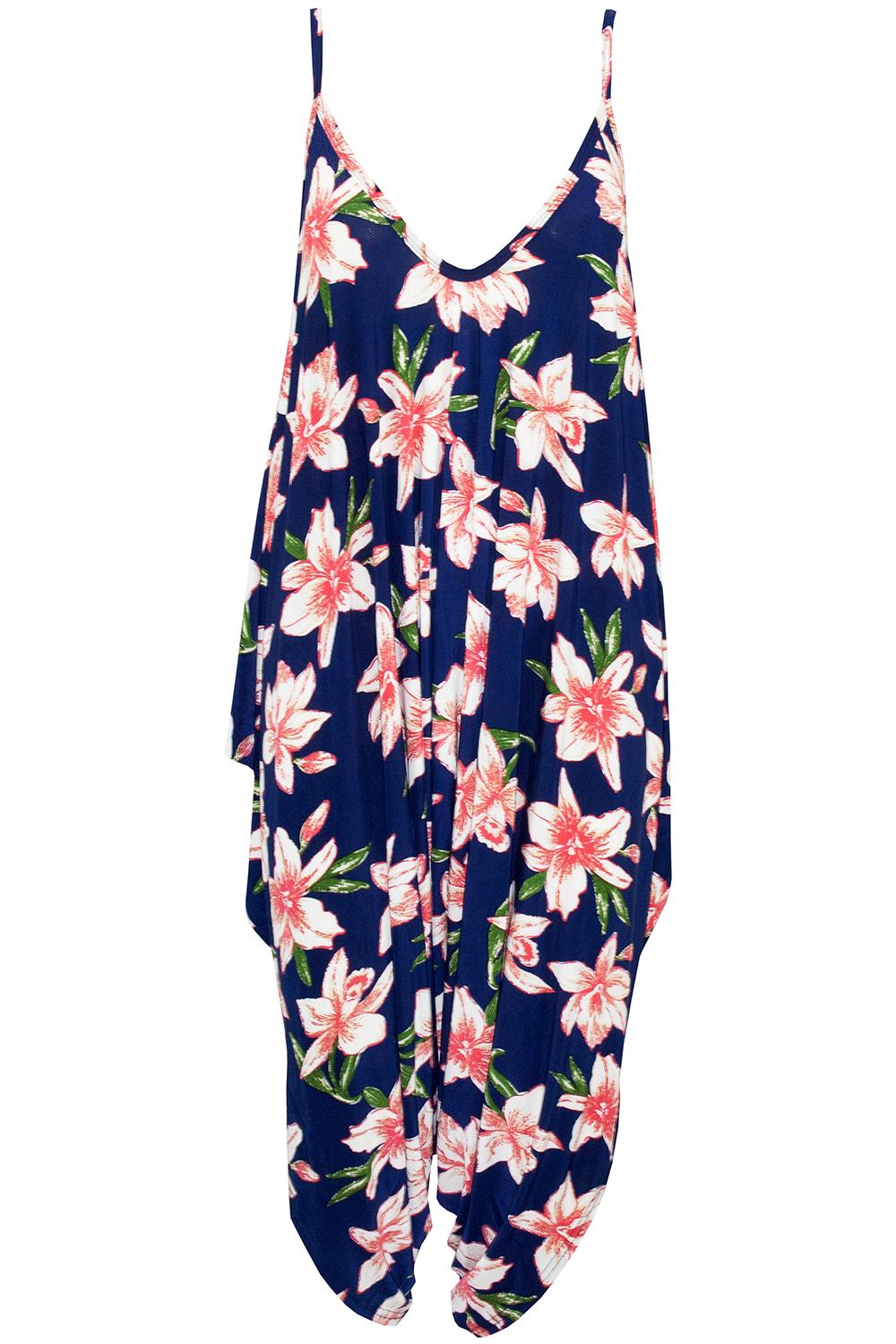 Women Ladies Stripes Lagenlook Italian Drape Baggy Harem Dress Playsuit Jumpsuit - Picture 38 of 41