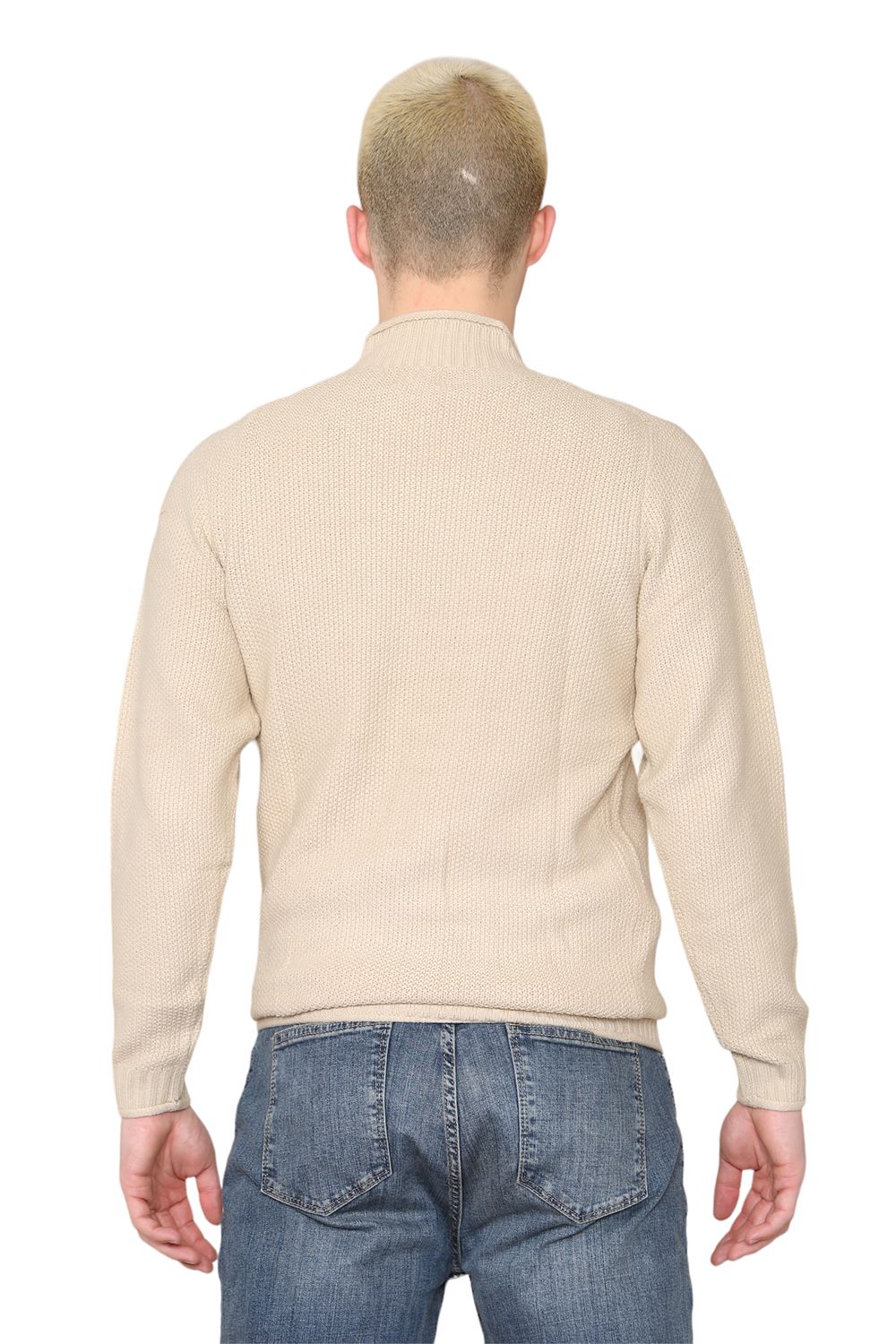 Mens Stretchy High Neck Long Sleeve Designer Casual Pullover Sweater Jumper Top - Picture 10 of 19