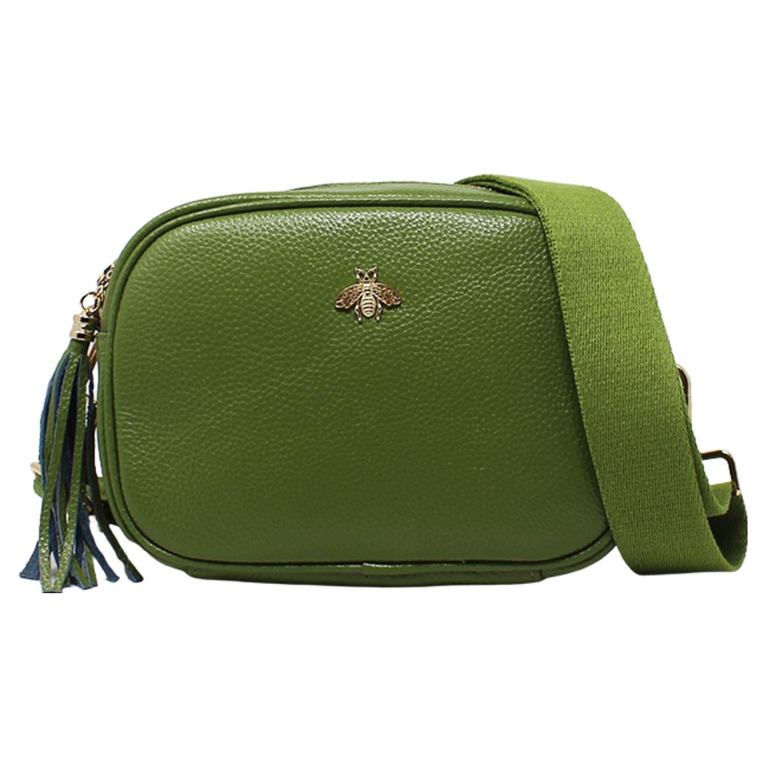 Real Leather Small Crossbody Bag Women Shoulder Handbag with Bee Decor - Picture 22 of 47