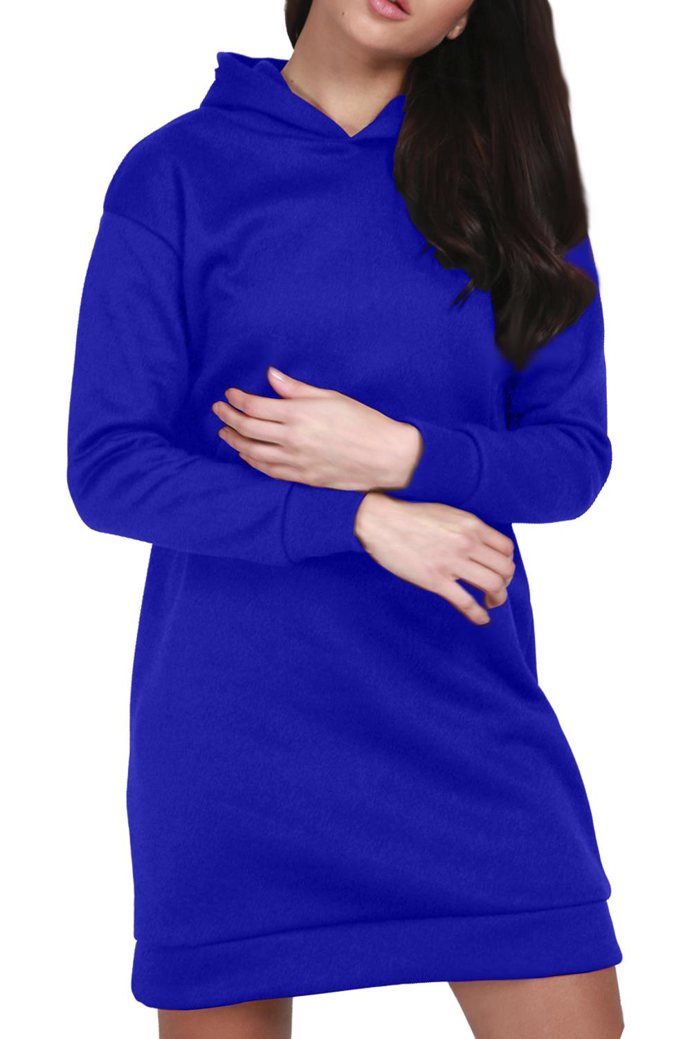 Ladies Womens Hoodie Fleece Oversize Sweatshirt Teddy Bear Fluffy Faux Fur Dress - Picture 10 of 32