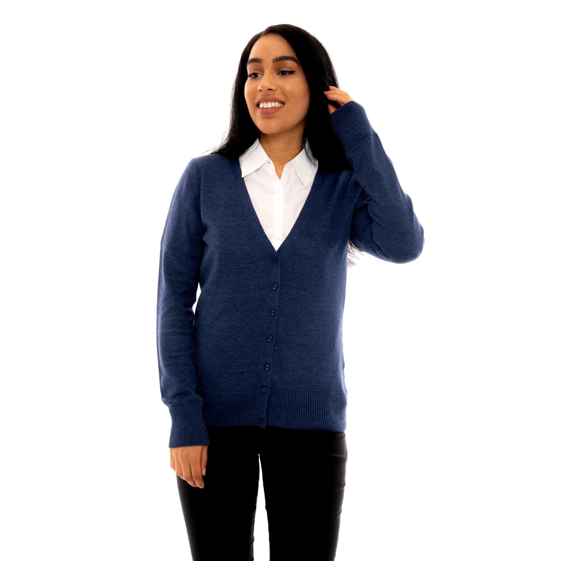 Back to School Girls Cardigan V Neck Smart Formal Fine Knitwear Jumper Cardi UK - Picture 5 of 12