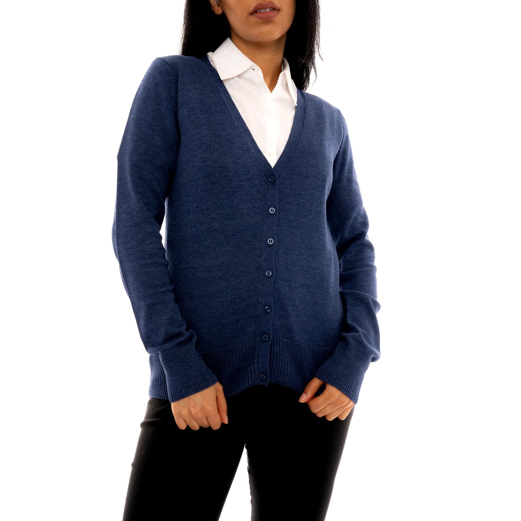 Back to School Girls Cardigan V Neck Smart Formal Fine Knitwear Jumper Cardi UK - Picture 4 of 12