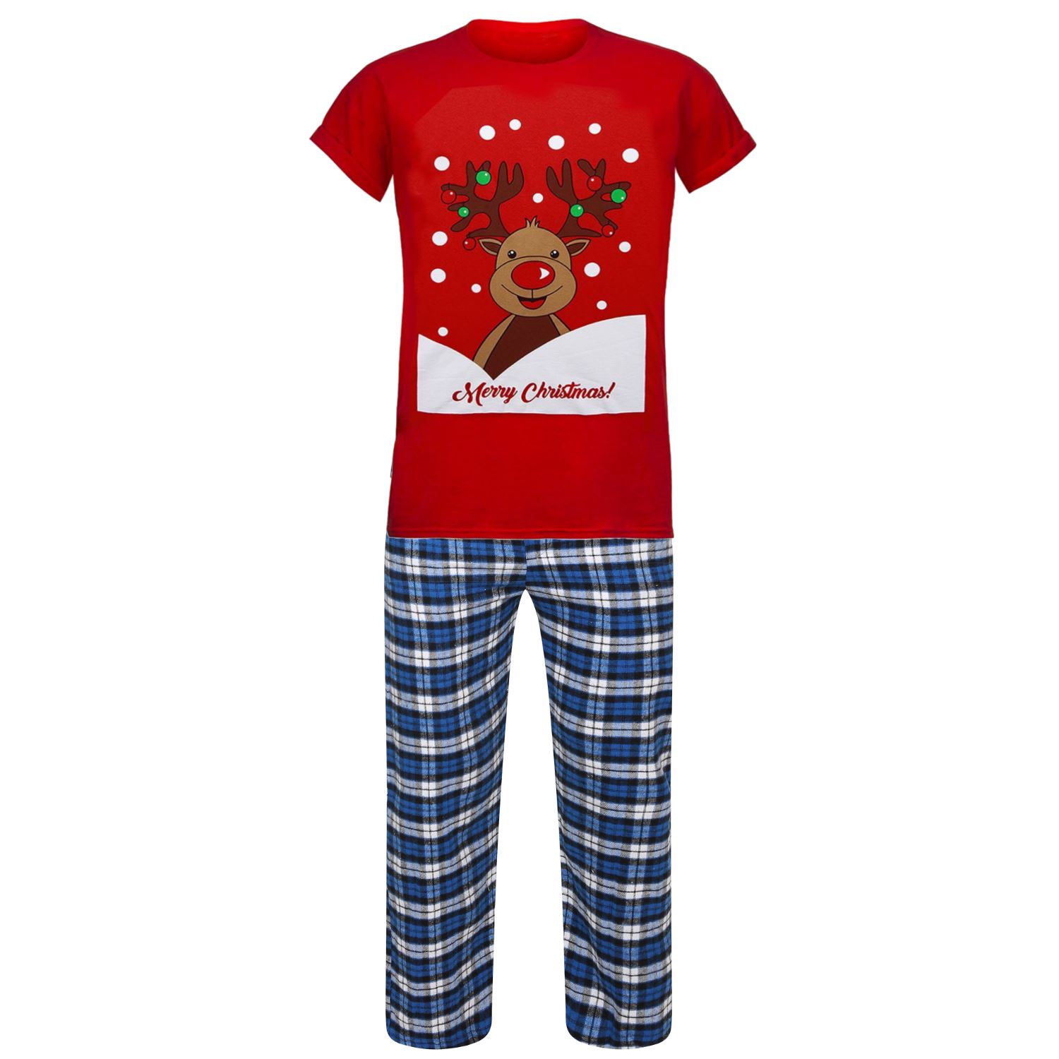Mens Pyjamas PJ Set Christmas Gift Xmas Winter Warm Flannel Nightwear