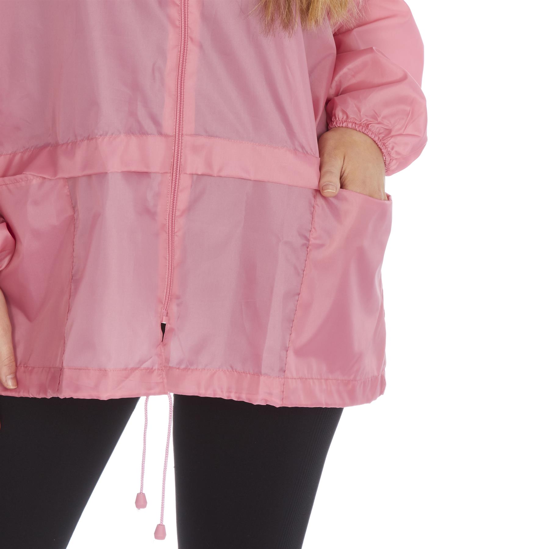Unisex Adults Plain Rain Coat Mac Kagoul Jacket Shower Proof Hooded Cagoul UK - Picture 16 of 29