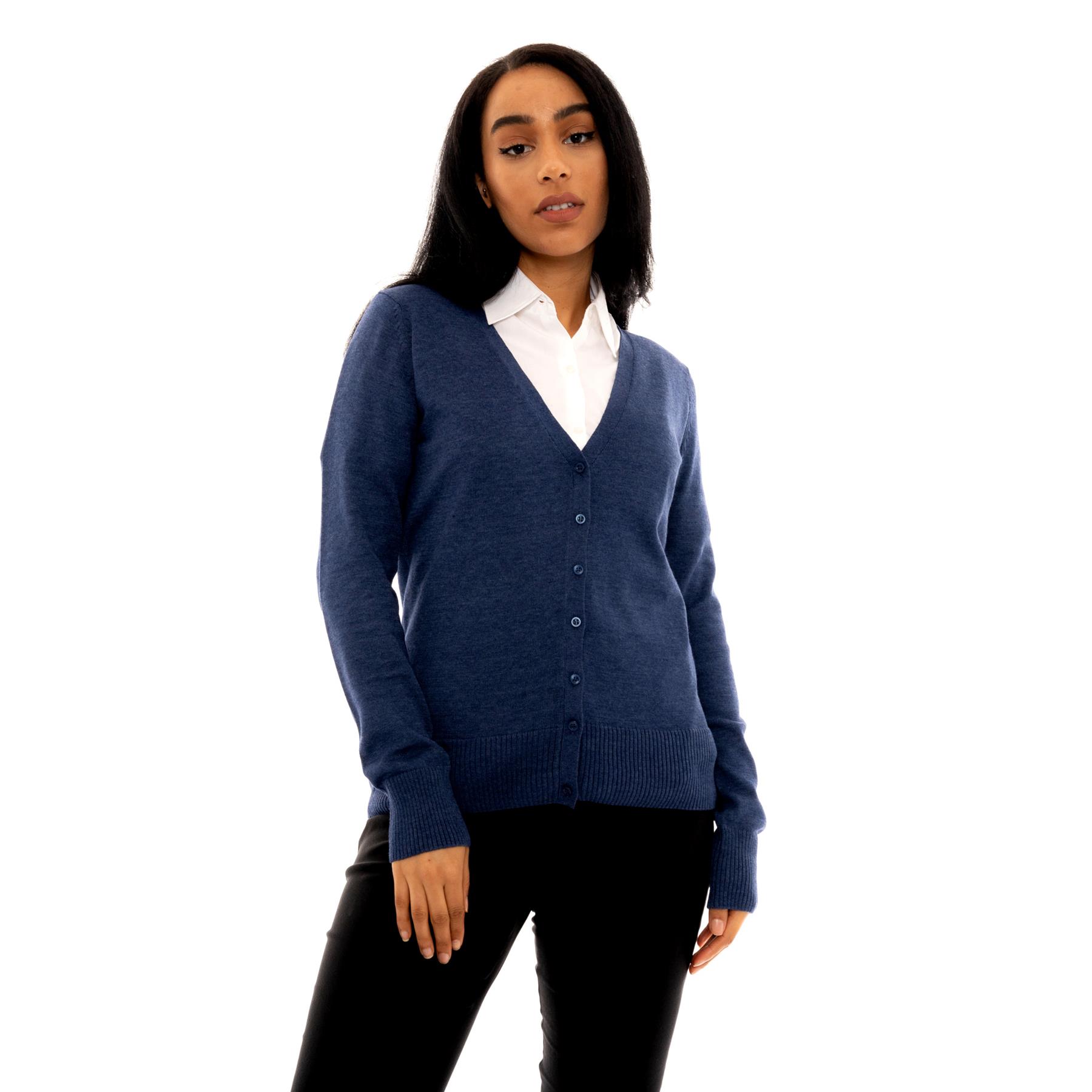 Back to School Girls Cardigan V Neck Smart Formal Fine Knitwear Jumper Cardi UK - Picture 2 of 12