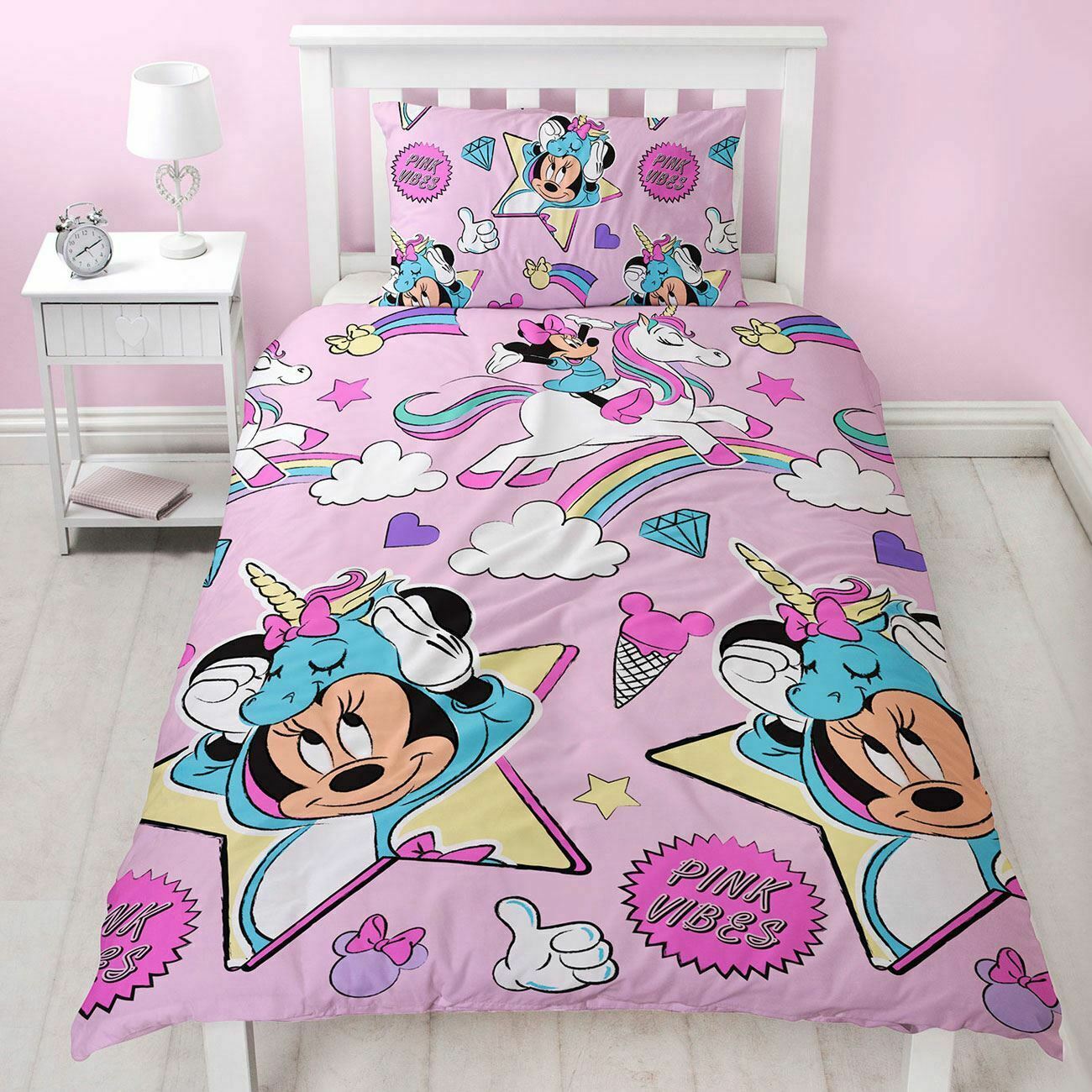 REVERSIBLE DISNEY MICKEY Mouse Single Duvet Cover Bedding Set Girl Boys Kid Bed eBay