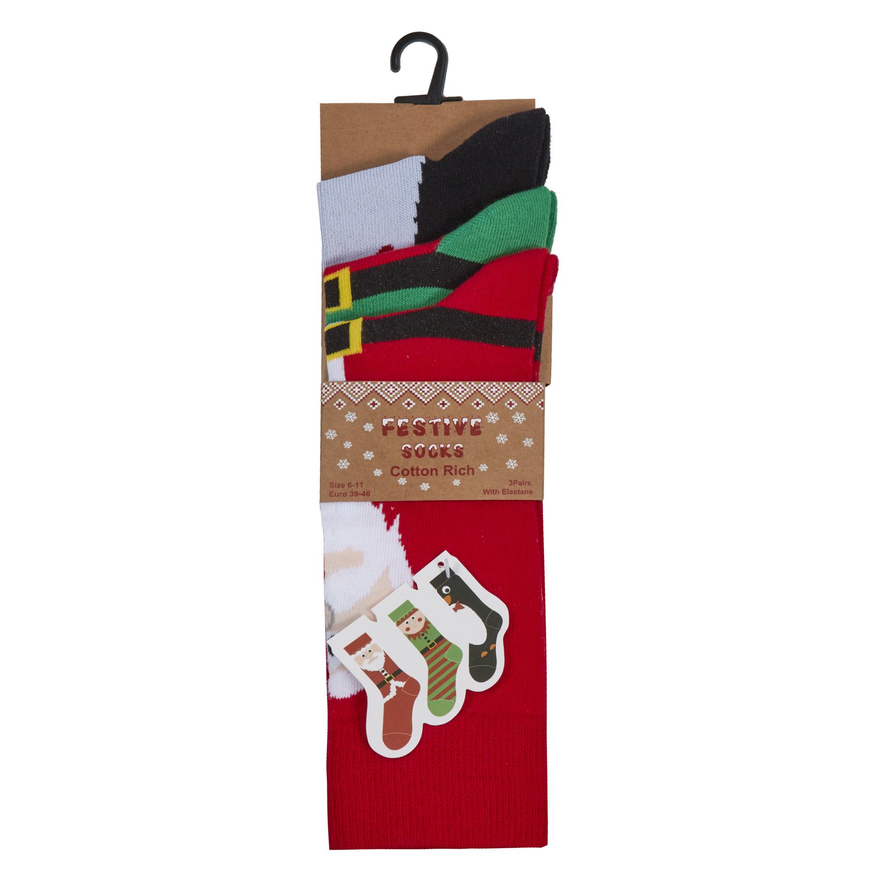 3-6 Pairs Christmas Socks Family Xmas Fun Mens Womens Kids ...