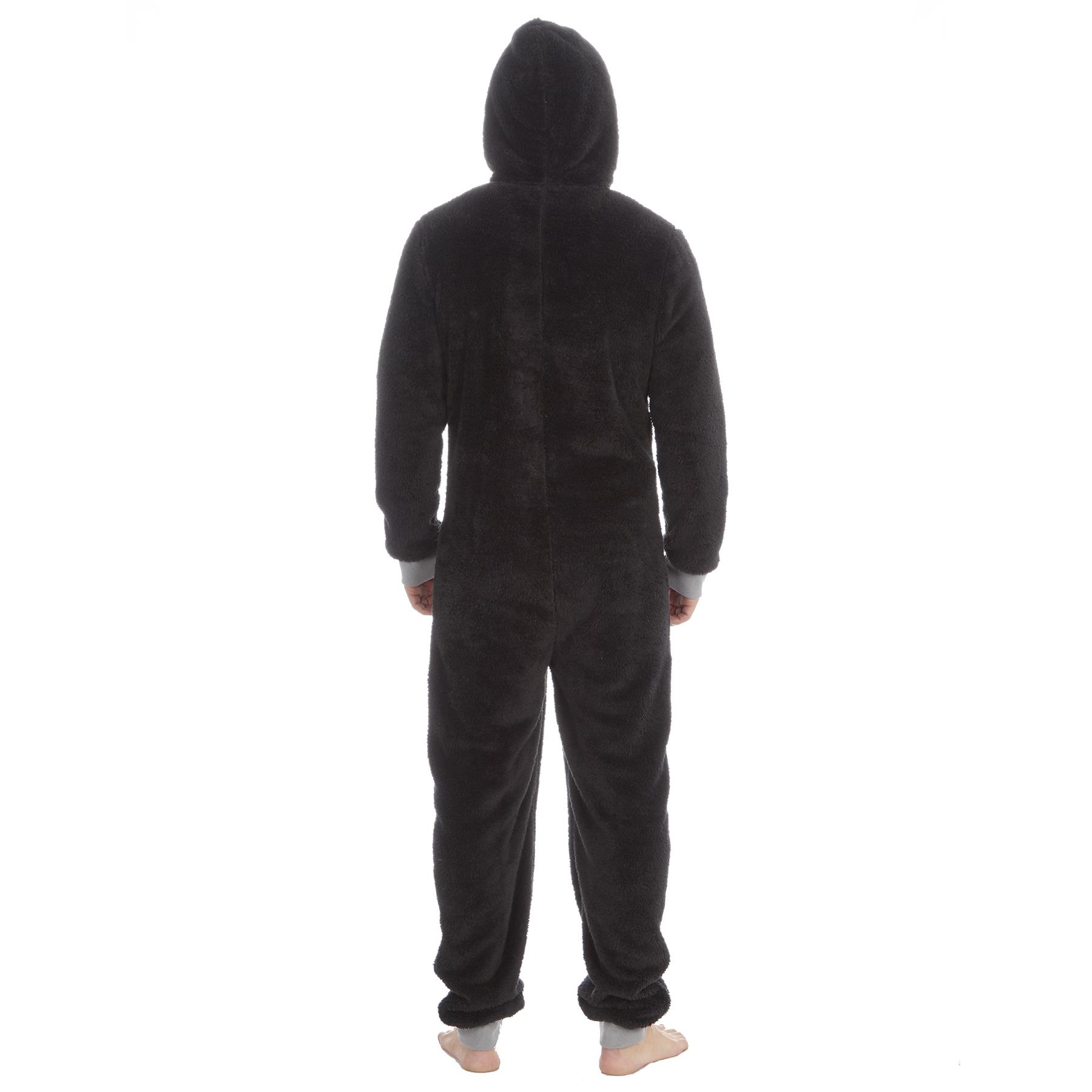 Mens Snuggle Warm Soft Fleece Hooded Zip 1Onesie All In One Jumpsuit Pyjamas UK - Picture 22 of 56