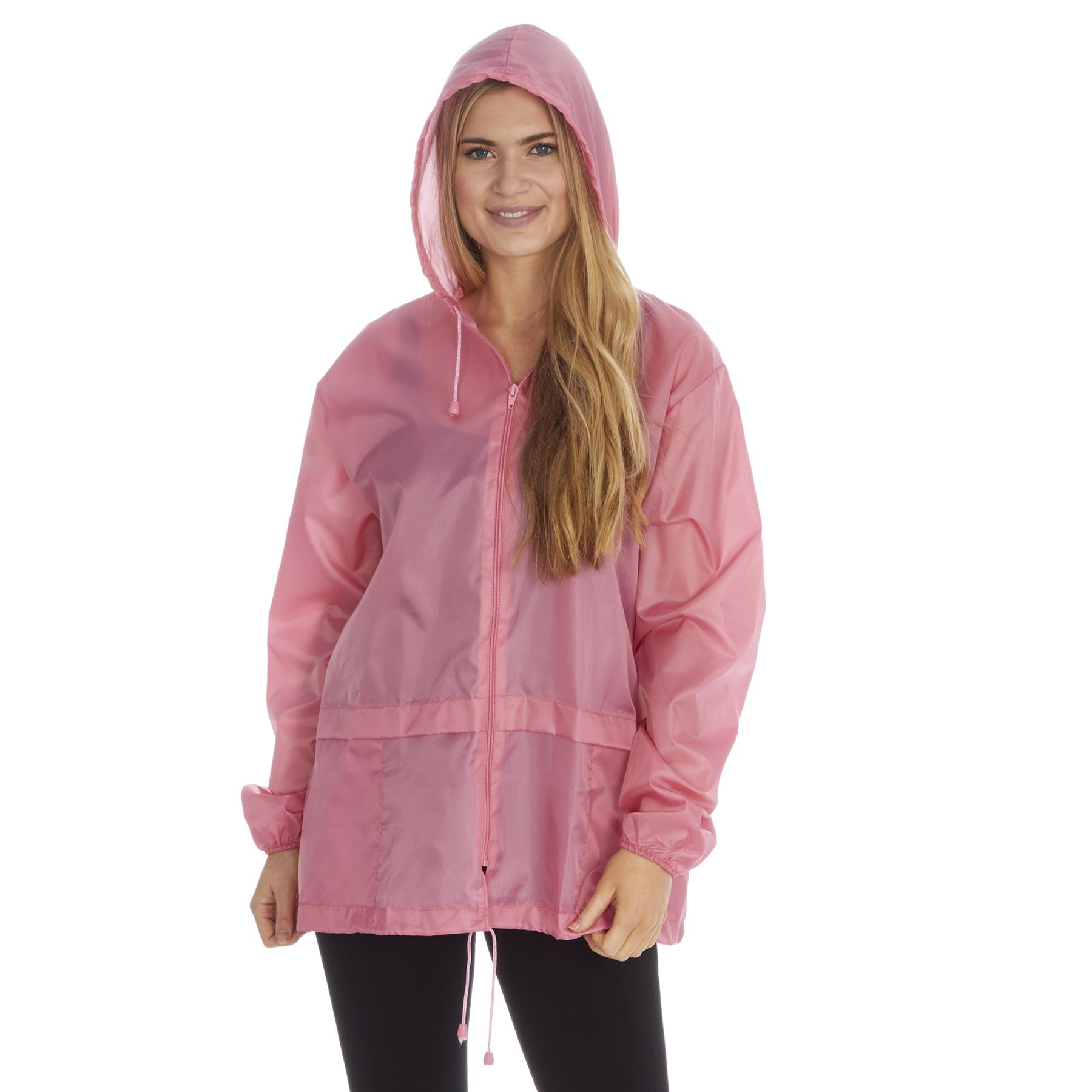 Unisex Adults Plain Rain Coat Mac Kagoul Jacket Shower Proof Hooded Cagoul UK - Picture 14 of 29